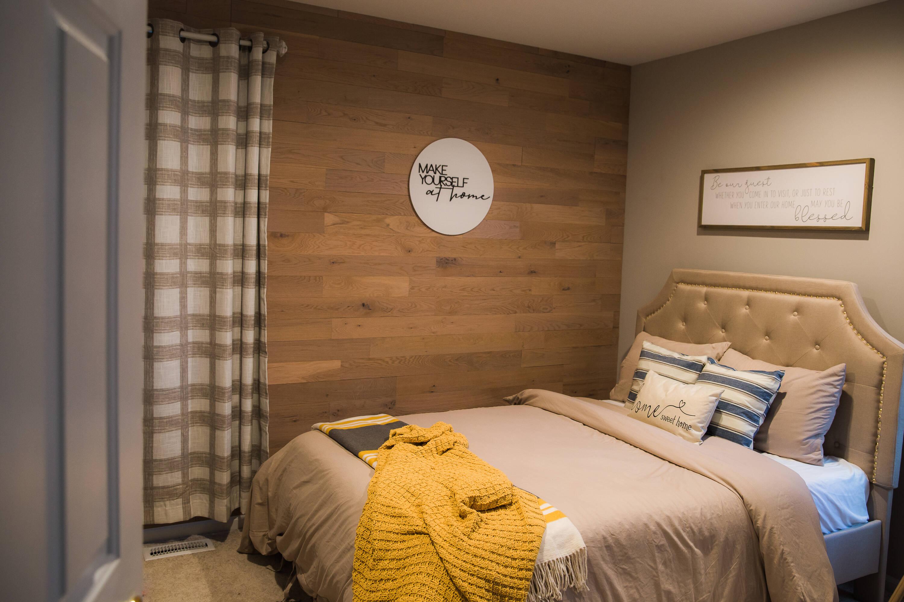 Timberchic Oak Wooden Wall planks - Simple Peel & Stick Wall Covering Application for DIY Accent Wall & Home Improvement - Premium Modern Wall Paneling - 10 sq ft