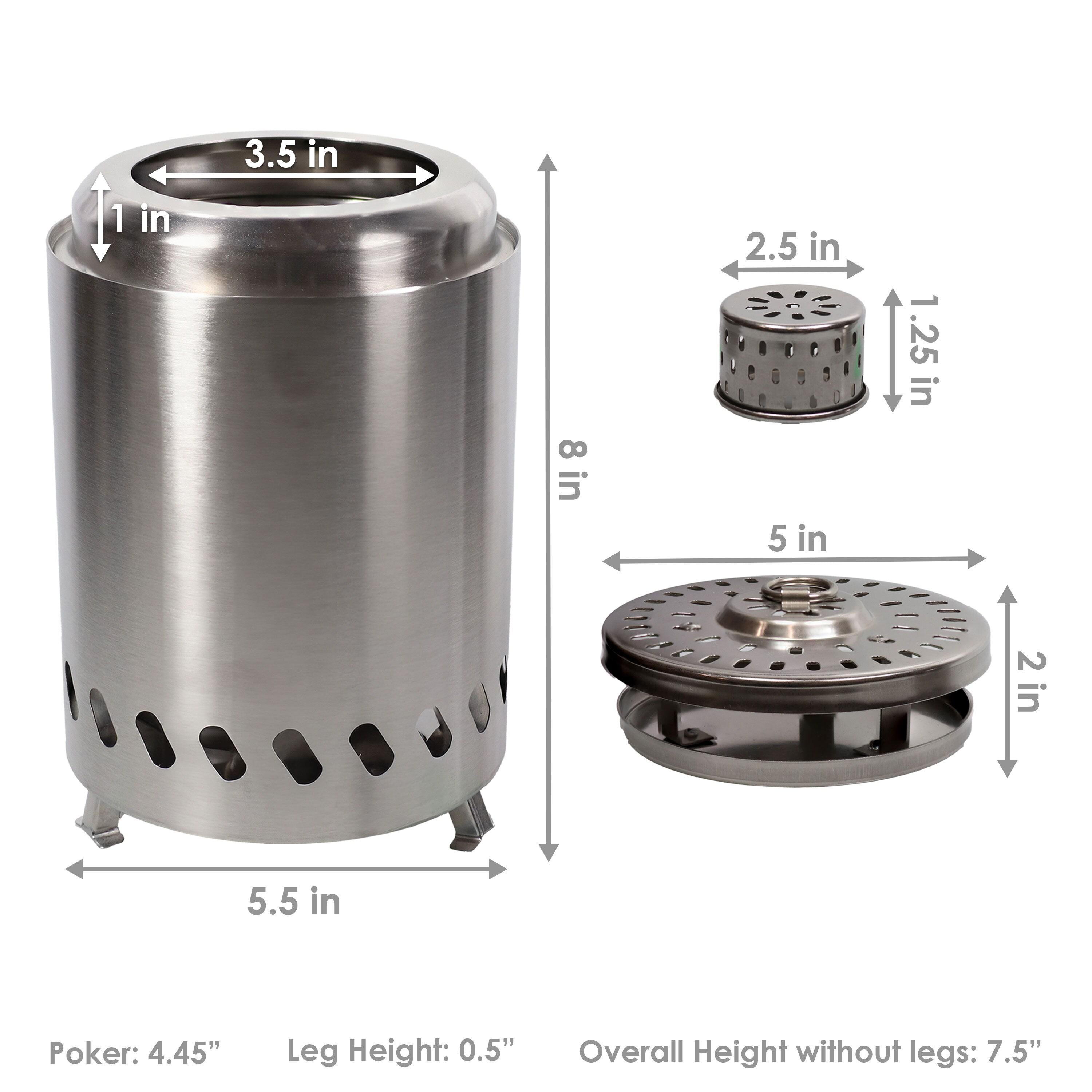 Sunnydaze Stainless Steel Tabletop Smokeless Fire Pit