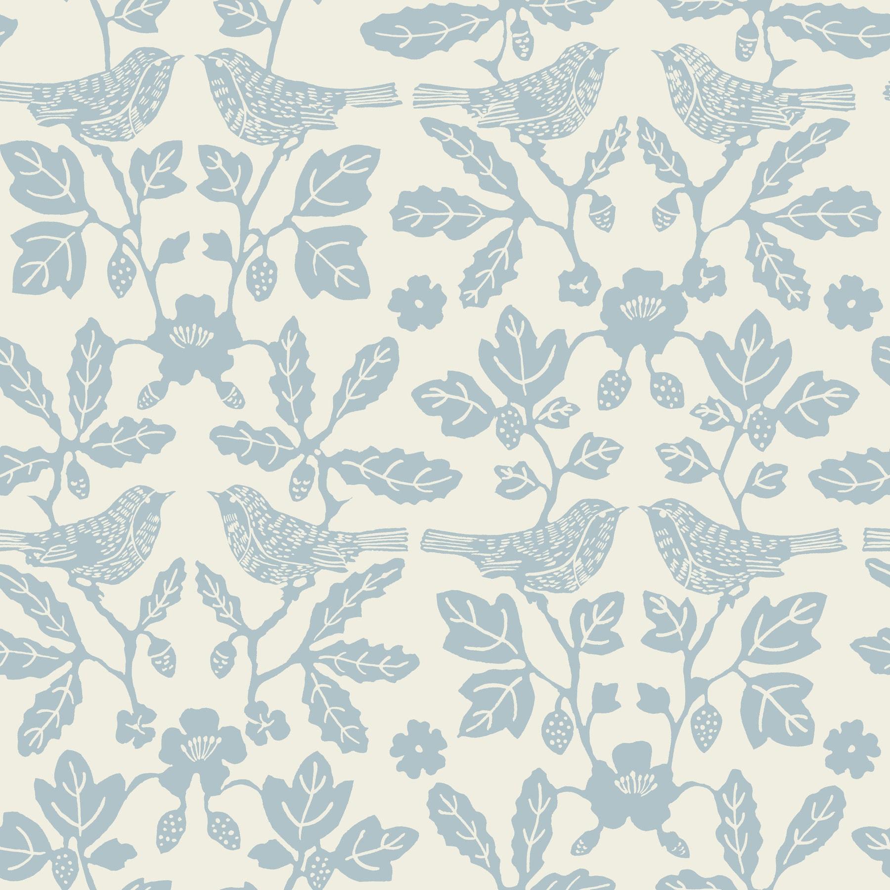 Sparrow and Oak Peel + Stick Wallpaper by Erin & Ben Co. - Blue