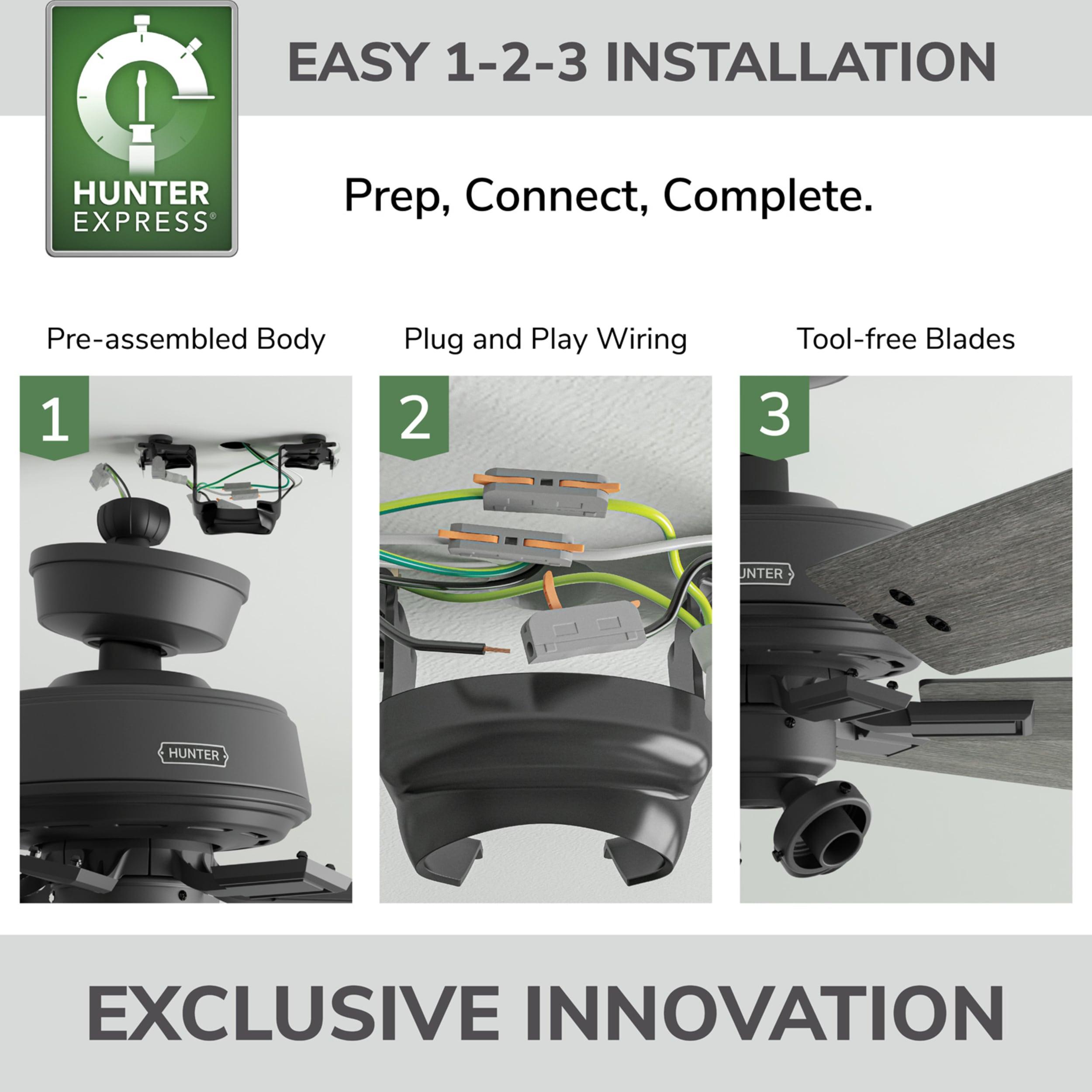 Hunter 52 Inch Fonthill ENERGY STAR® Hunterexpress Ceiling Fan With Lights And Remote