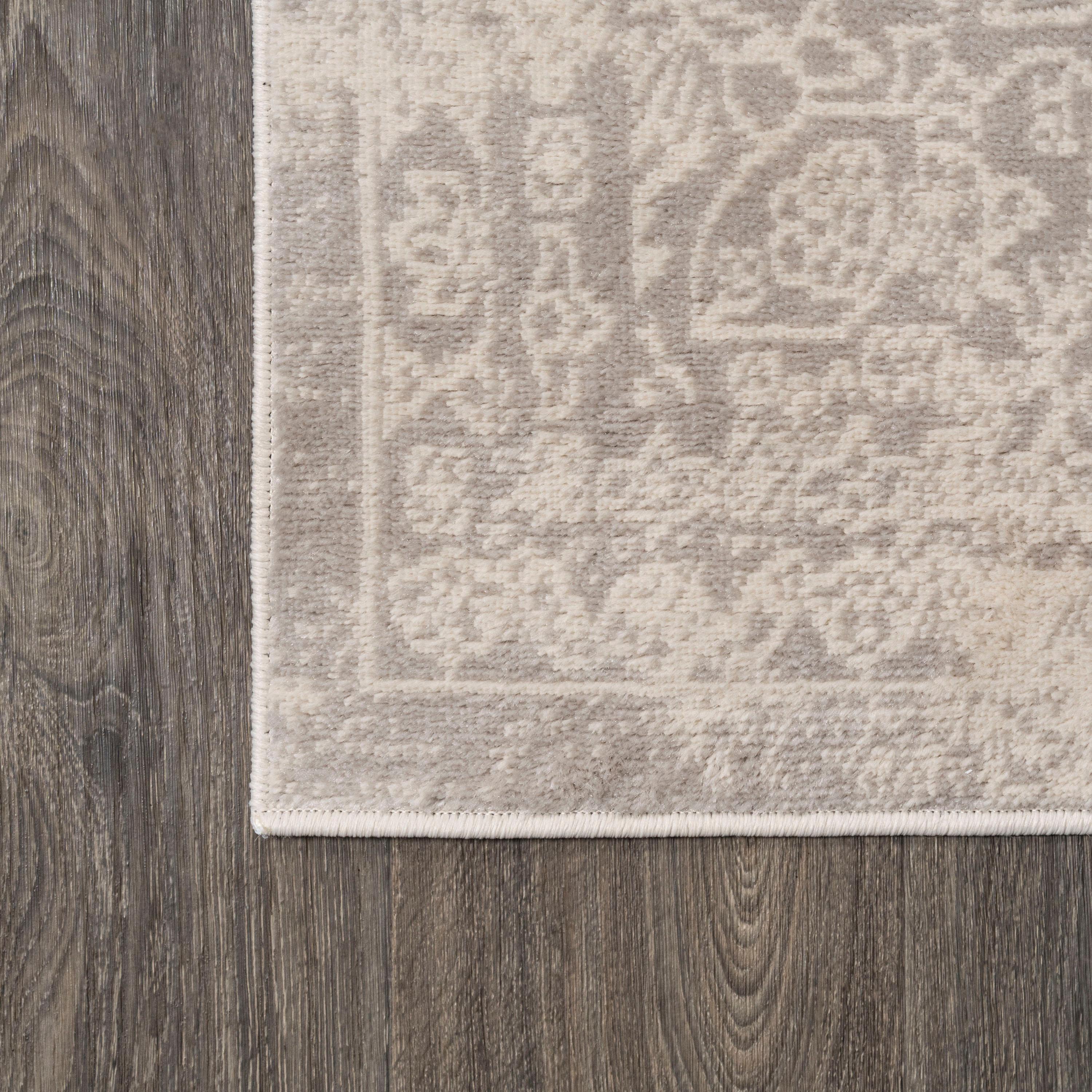 3'x5' Alhambra Ornate Medallion Modern Area Rug, Ivory - JONATHAN Y