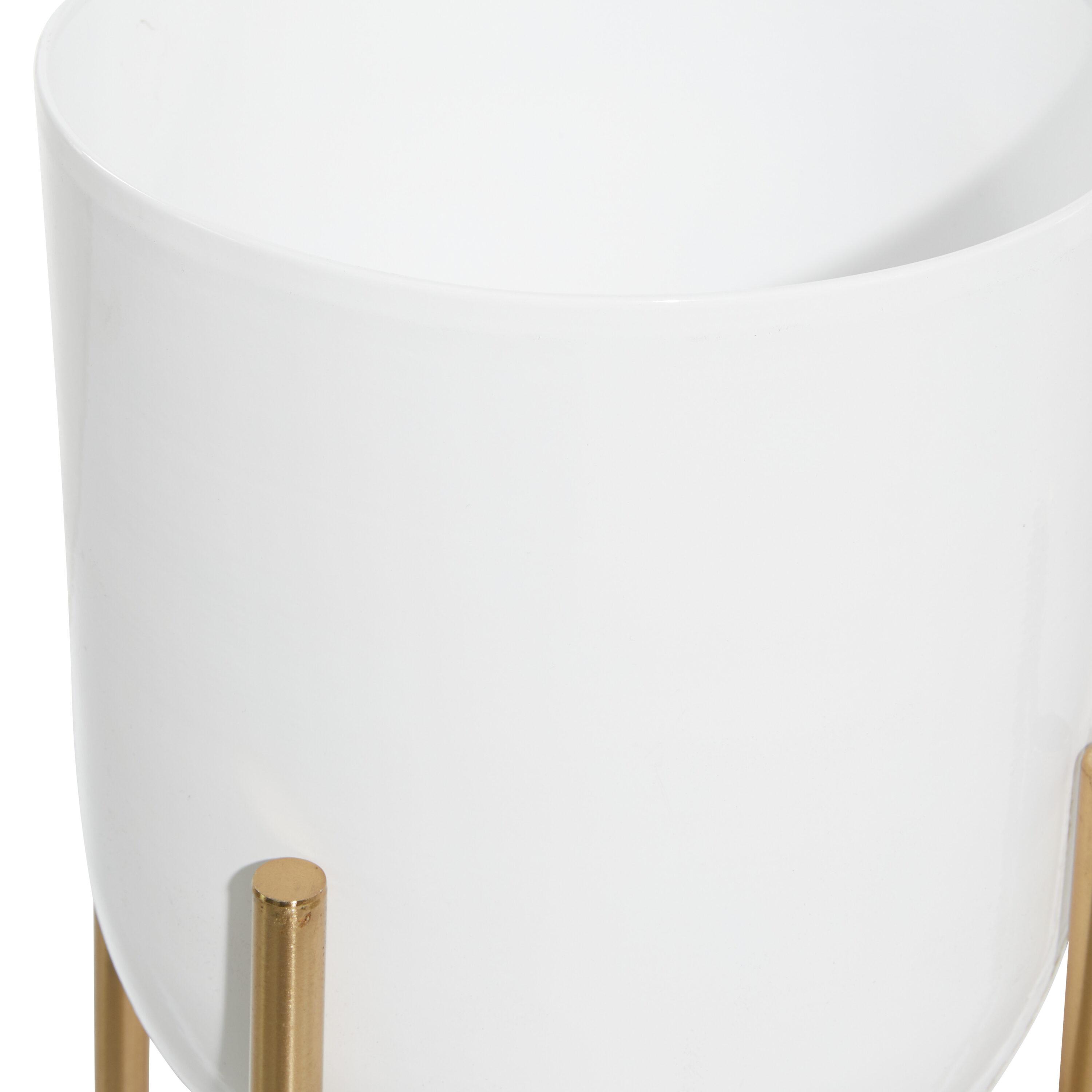 CosmoLiving by Cosmopolitan 2 - Piece Metal Dome Indoor Outdoor Planter with Removable Stand Set