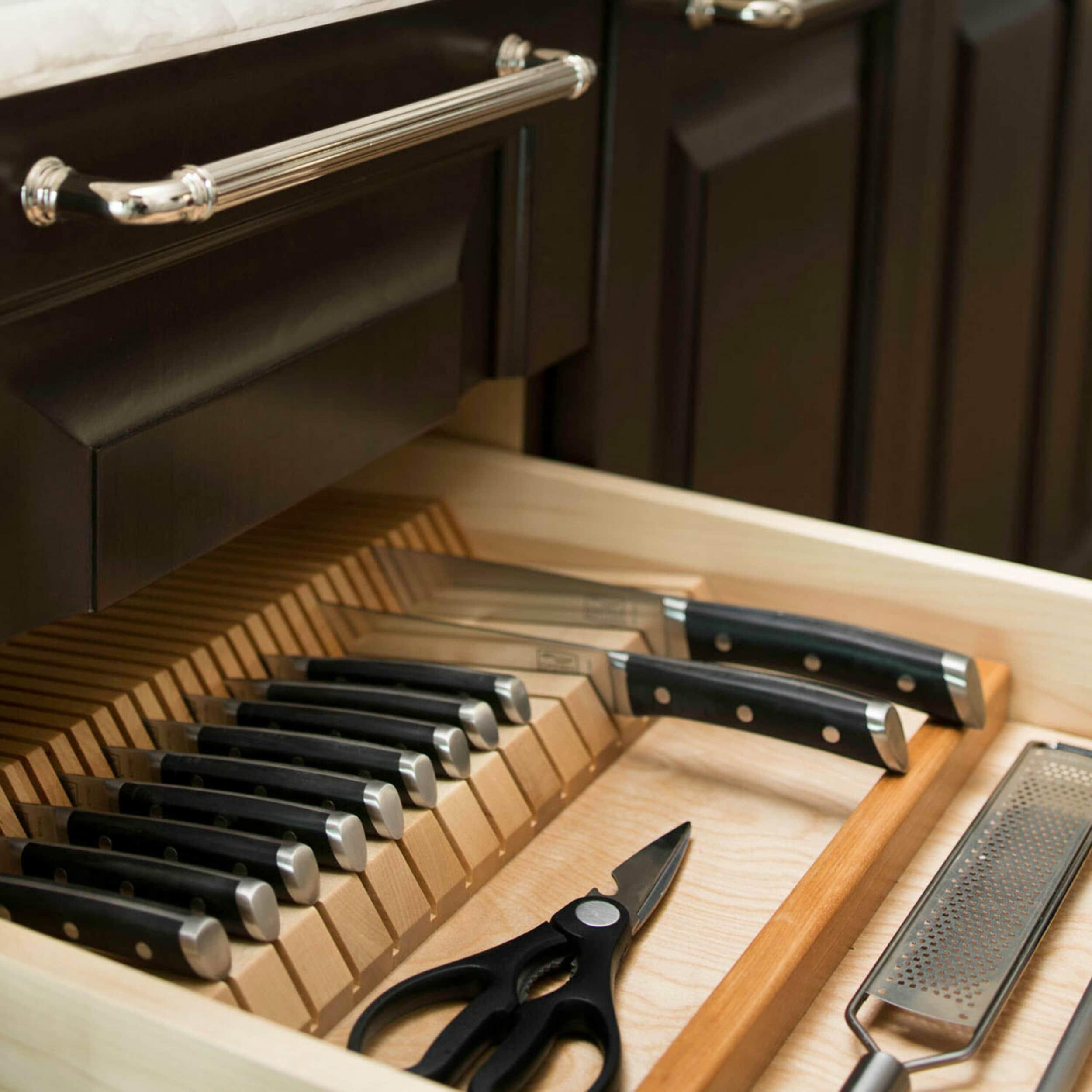 Rev-A-Shelf Rev-A-Shelf Dual Row Trimmable Knife Block Drawer Organizer Insert