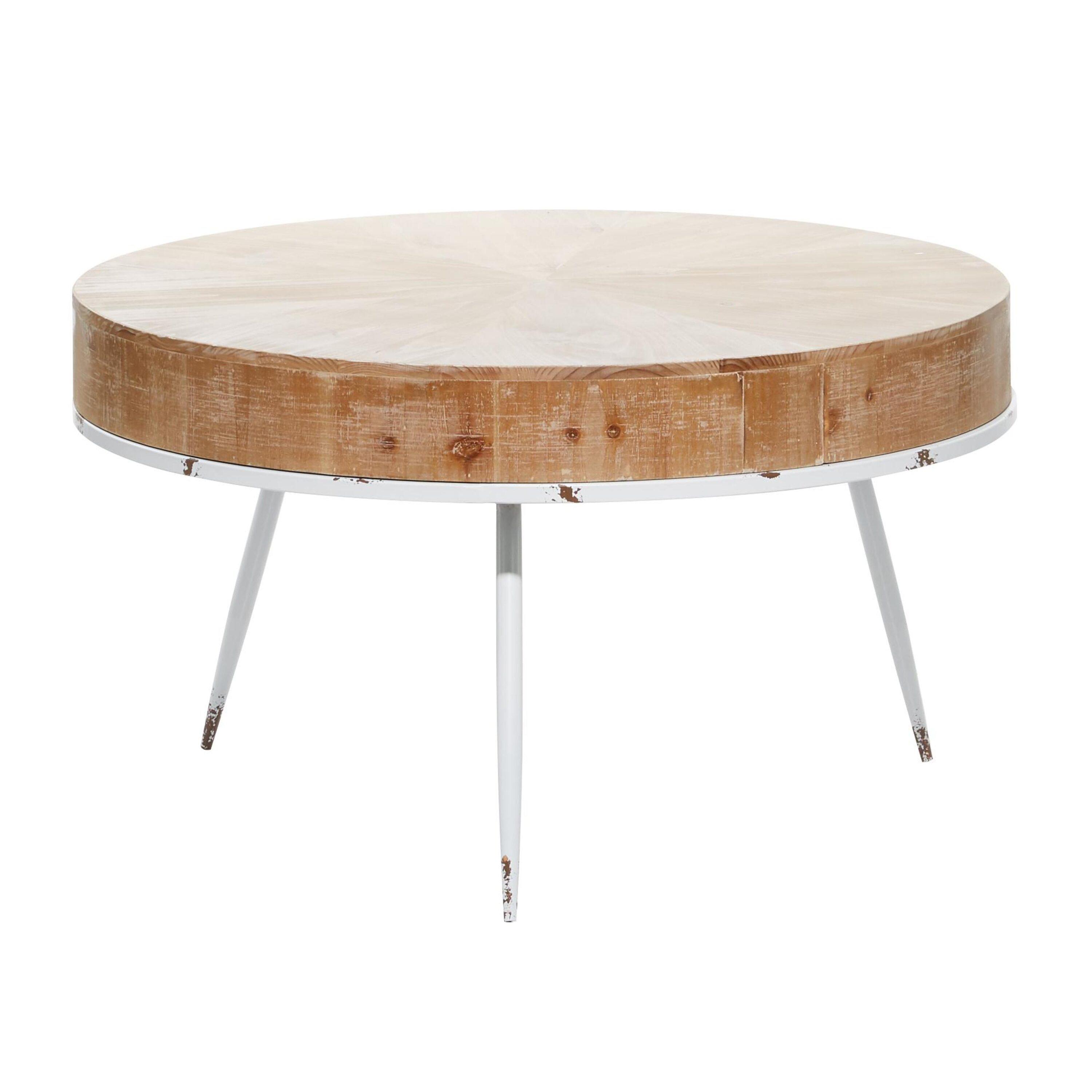 Modern Wood and Iron Coffee Table Natural Brown - Olivia & May