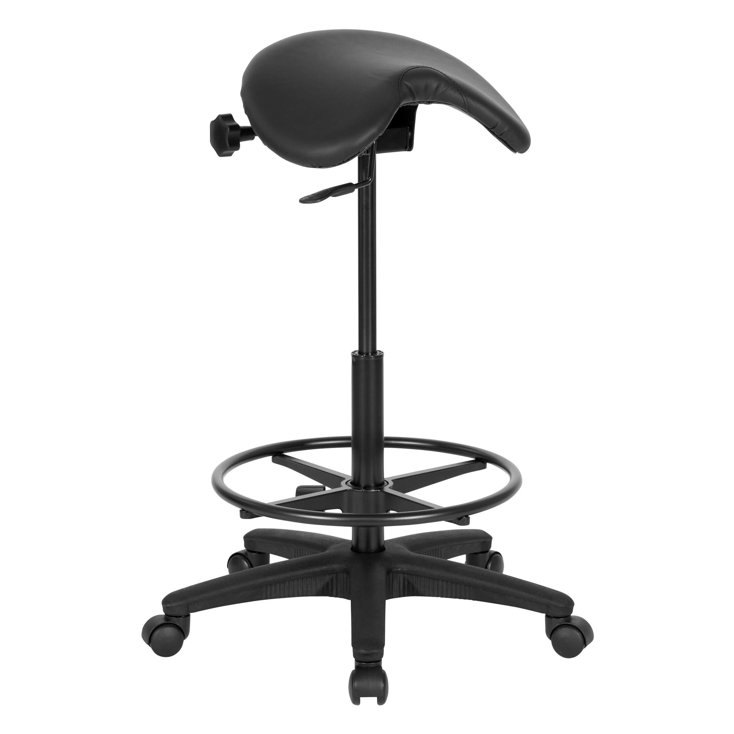 Office Star Products Backless Stool with Saddle Seat