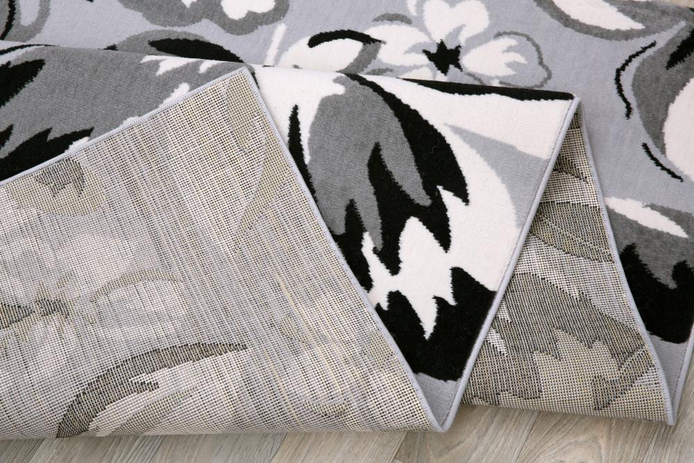 World Rug Gallery Modern Floral Design Gray 7'6" x 9'5" Area Rug