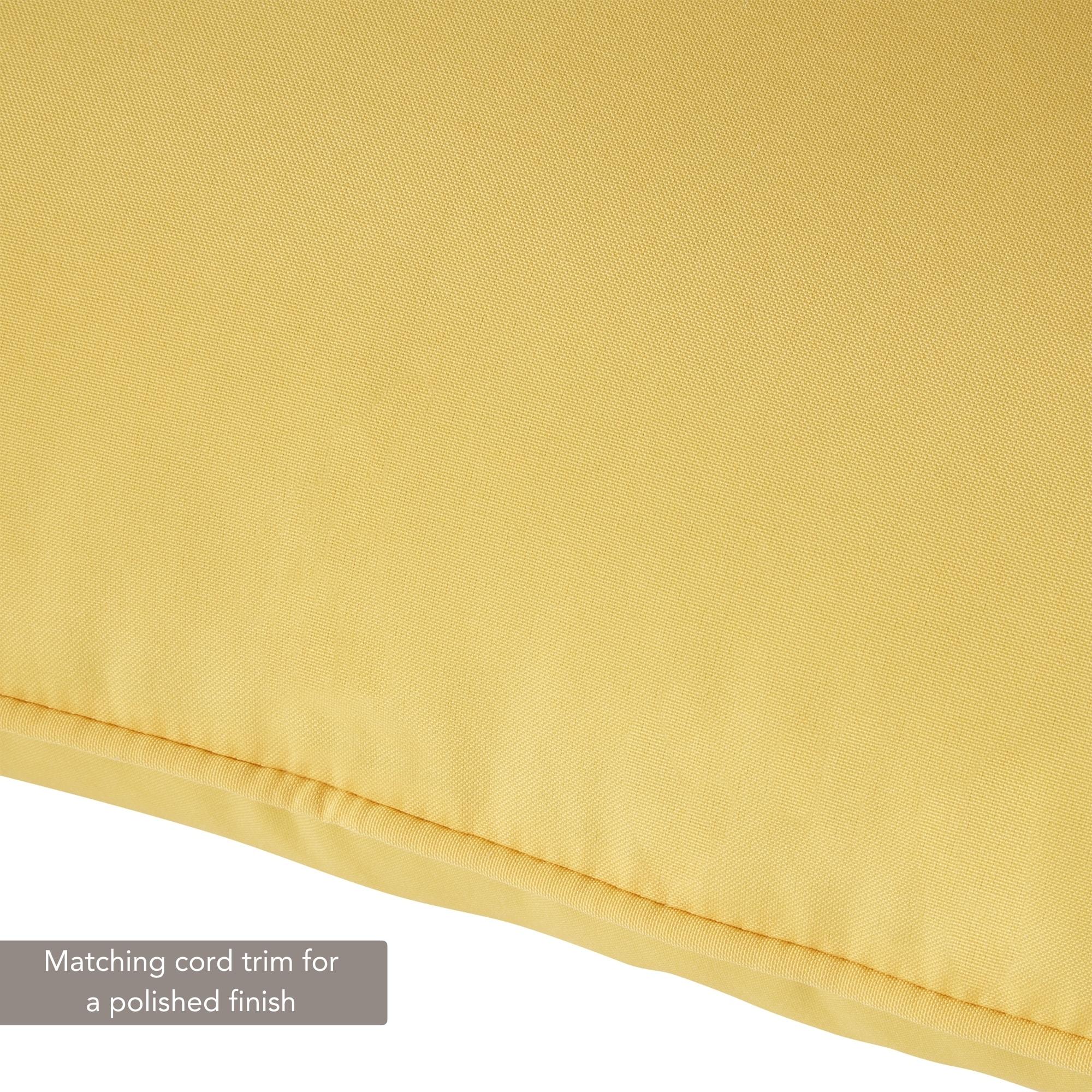 Greendale Home Fashions 2-Piece Solid Sunbeam 24"W Premium Deep Seat Cushion Set
