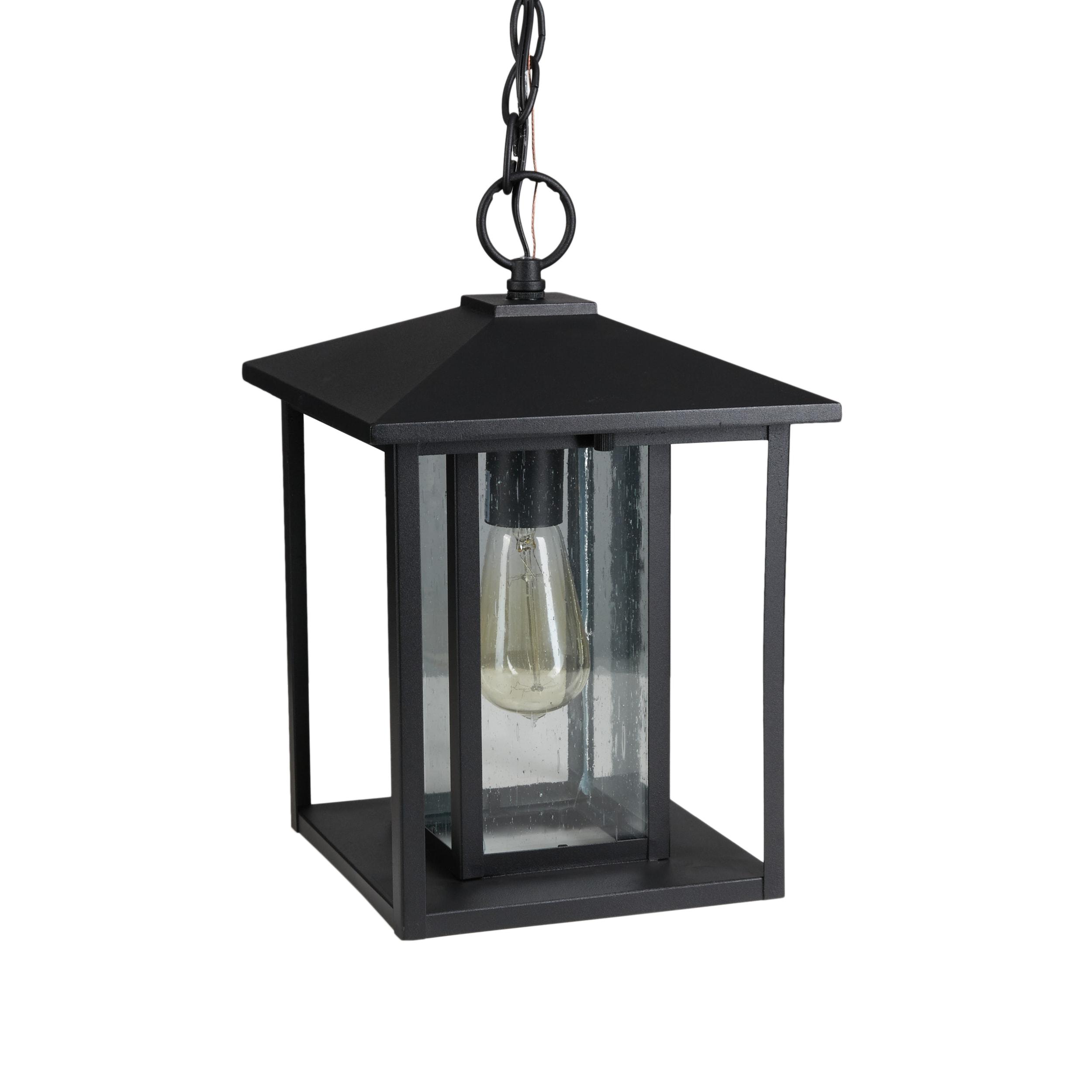 Vermont Seeded Outdoor Metal Hanging Lantern