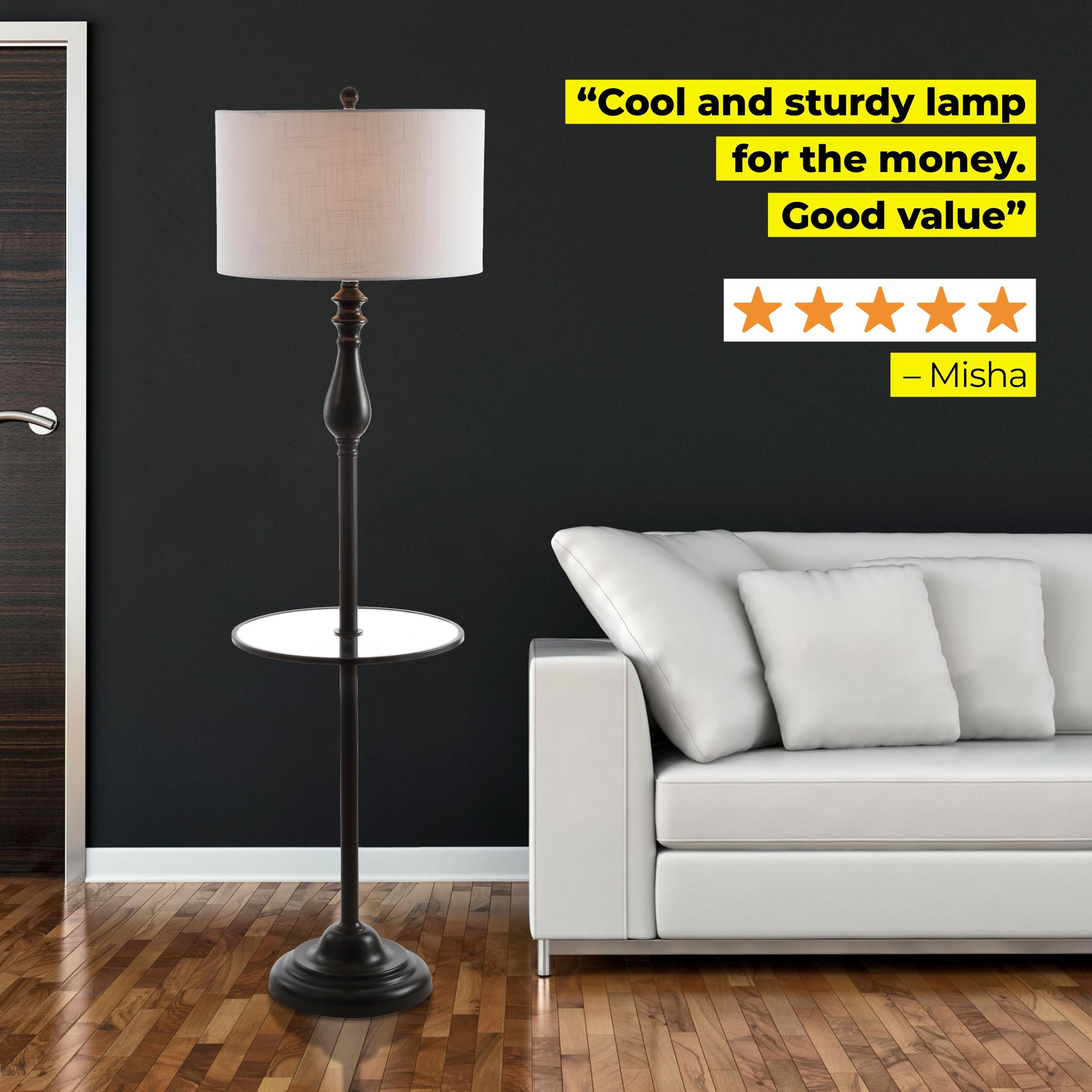 Rephen 60'' Black LED Swing Arm Floor Lamp with USB