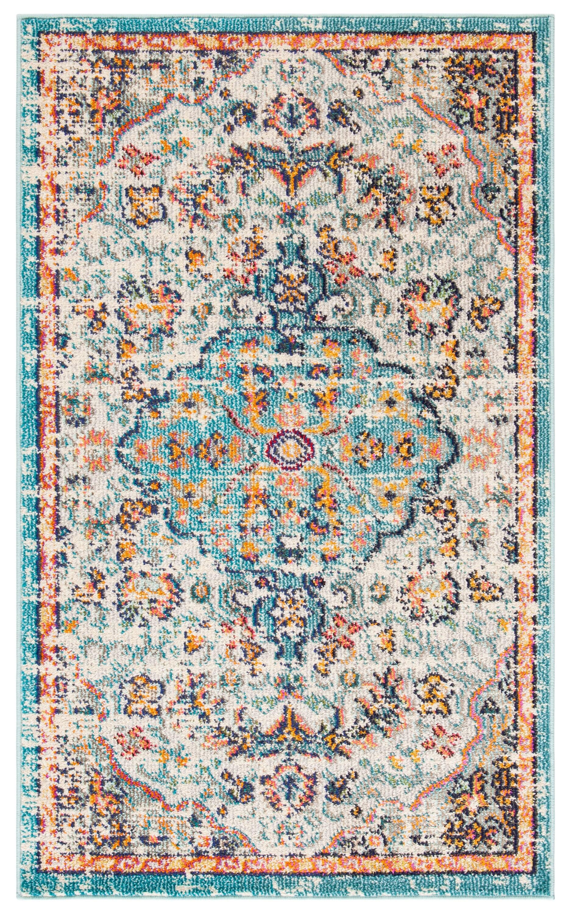 Madison MAD447 Power Loomed Accent Rug - Grey/Light Blue - 2'2"x4' - Safavieh.