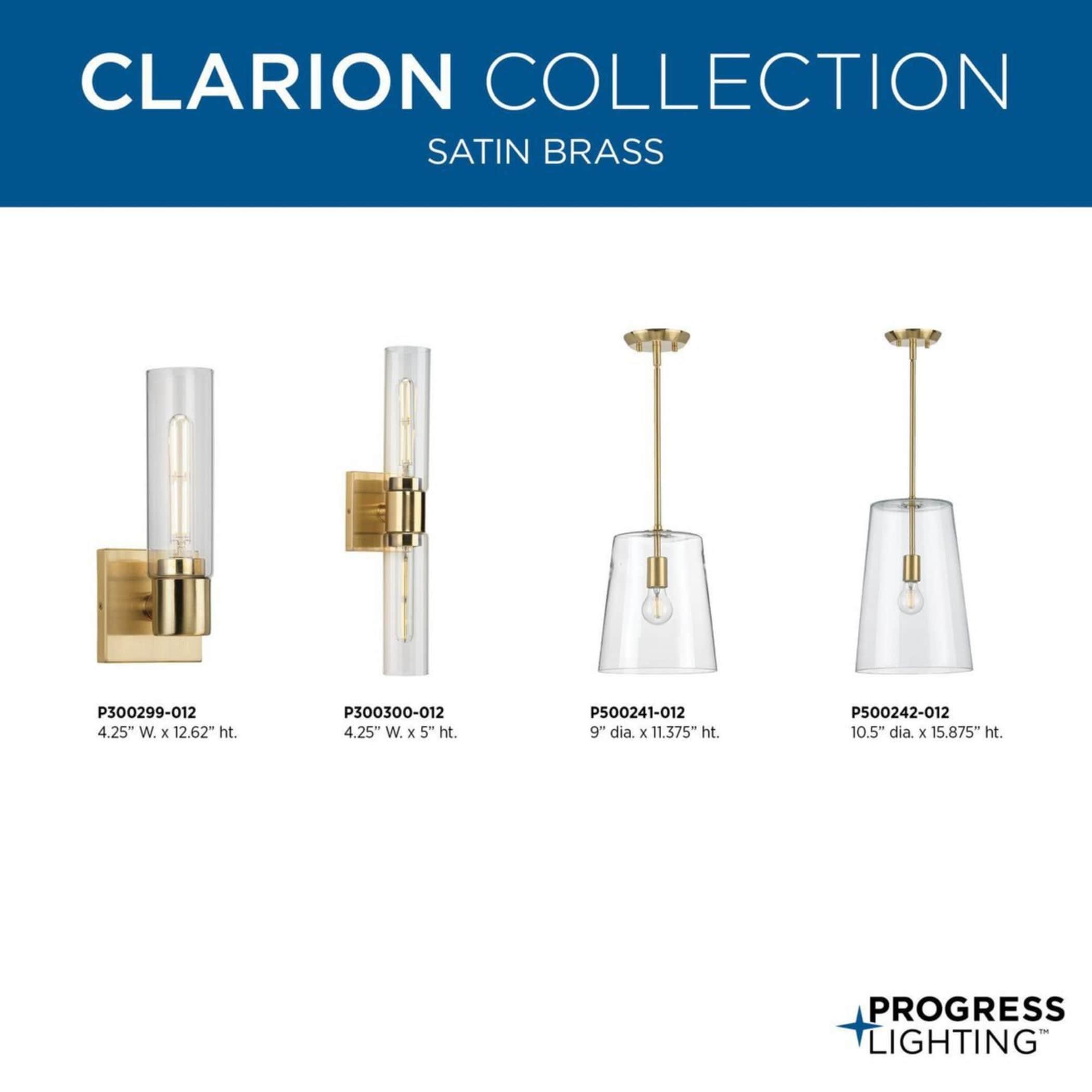 P500429-31M-Progress Lighting-Clarion - 1 Light Pendant In Contemporary Style-11.37 Inches Tall and 9 Inches Wide-Matte Black Finish    -Traditional