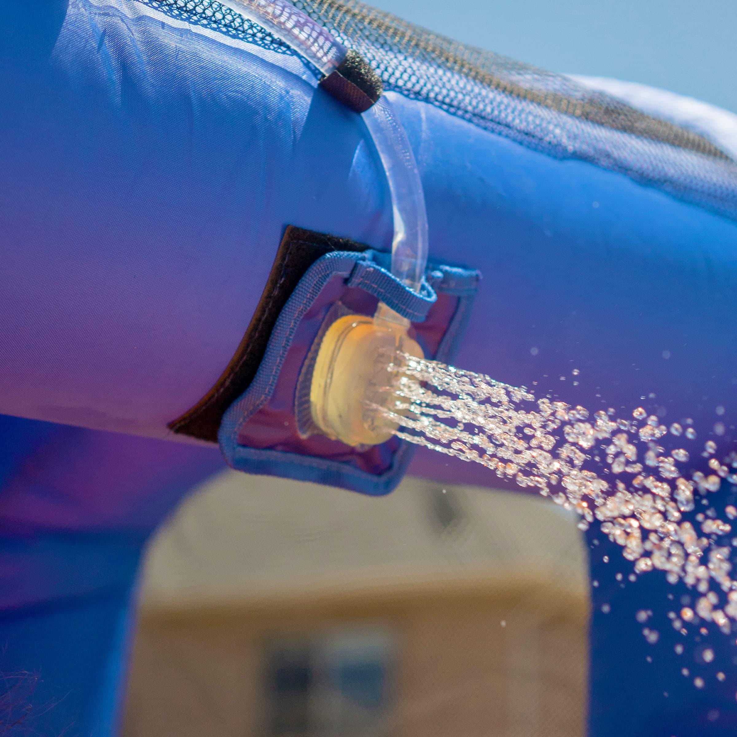 Sportspower™ Big Wave II Inflatable Water Slide with Climbing Wall & Splash Pool, Ages 3-8, Heavy Duty, ASTM Certified, Lifetime Warranty on Included Blower