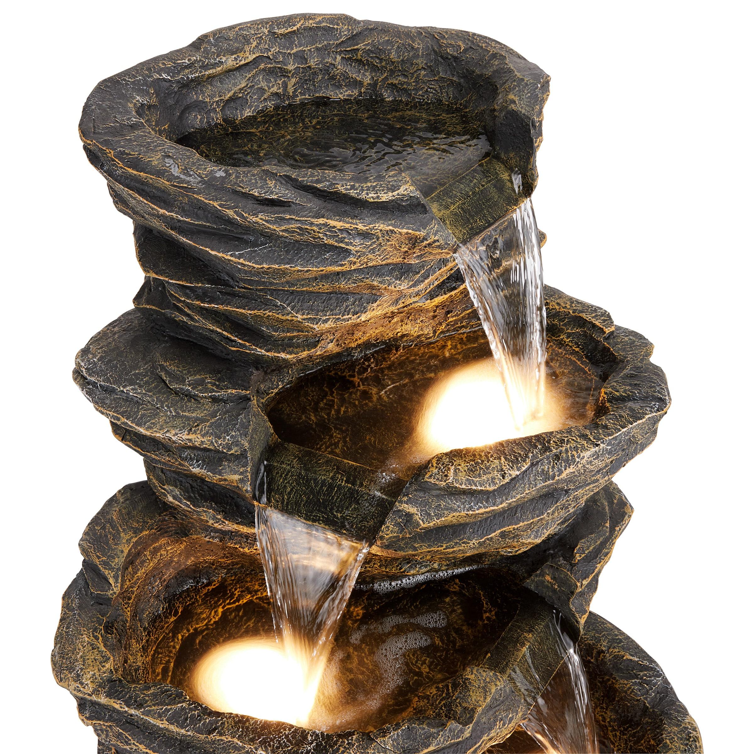 Alpine Corporation Five-Level Rock Waterfall Indoor/Outdoor Fountain