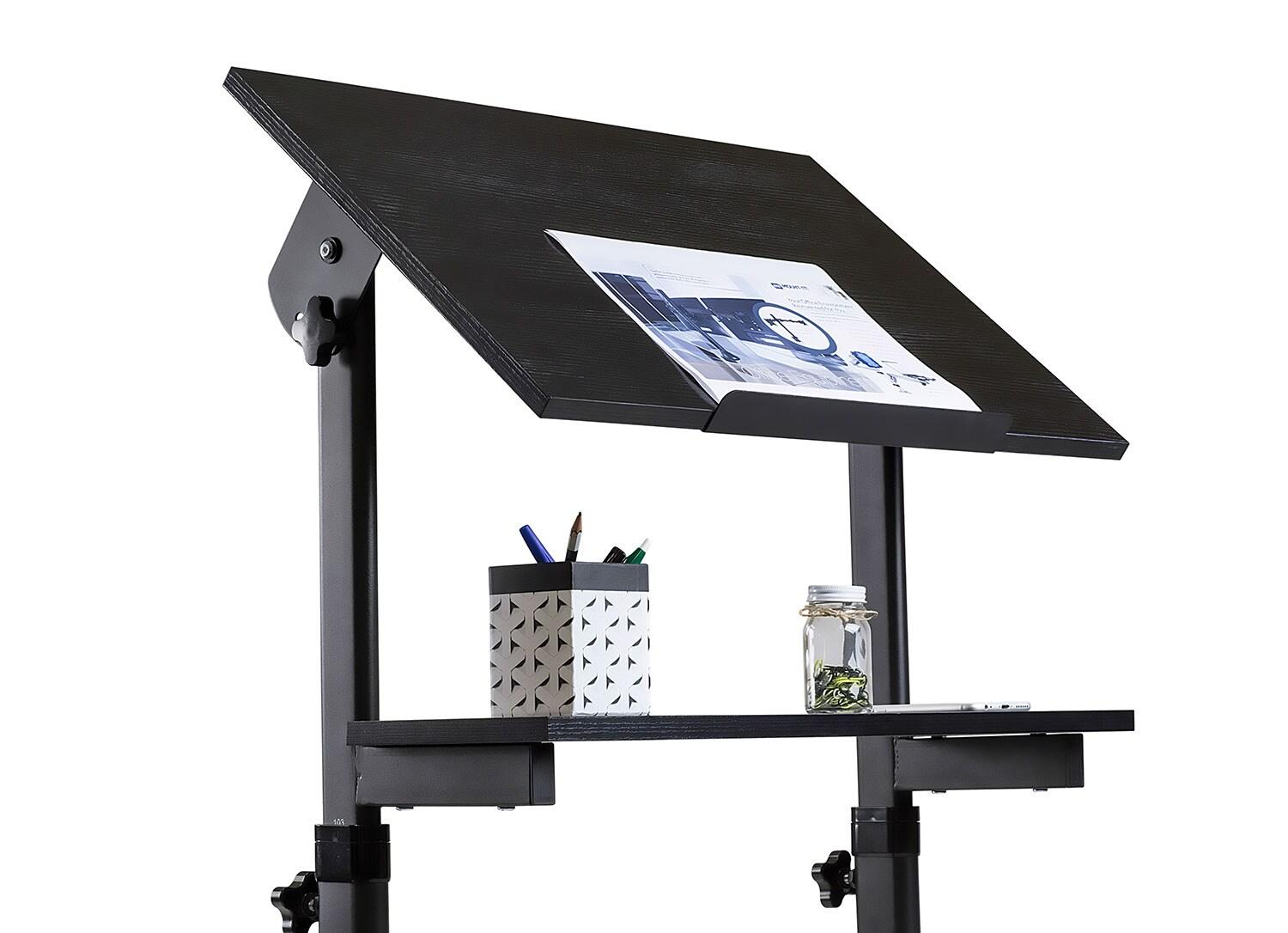 Mount-It! Height Adjustable Mobile Stand Up Desk, Portable Podium and Presentation Lectern