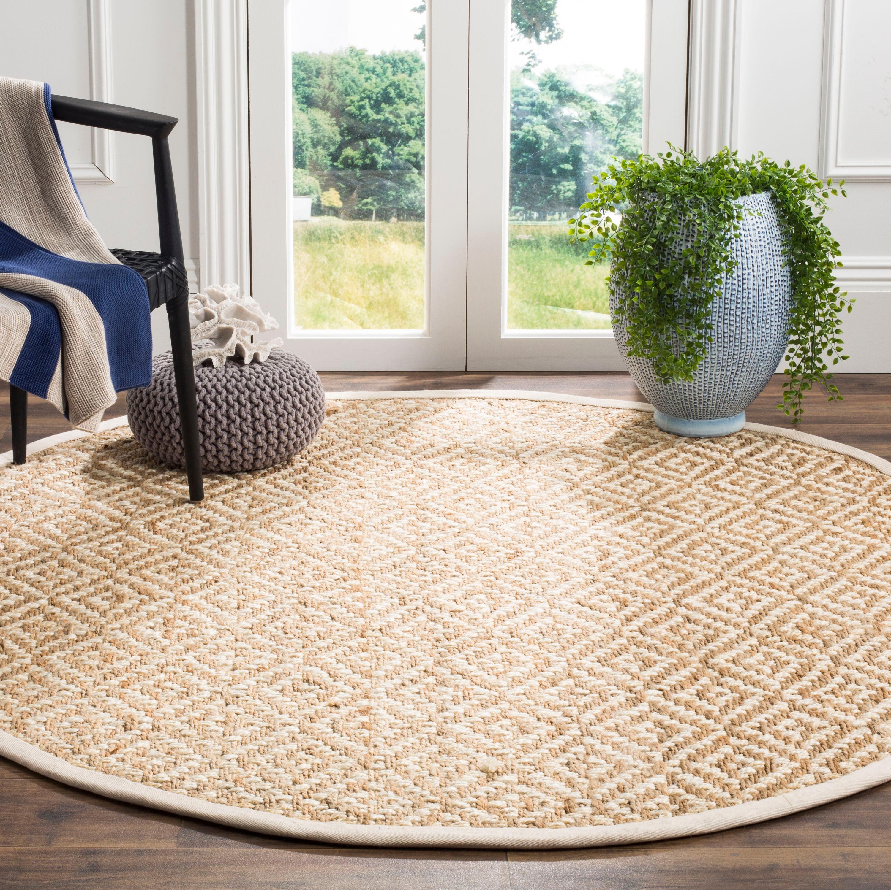 Natural Fiber NF261 Hand Woven Indoor Area Rug - Ivory/Natural - 6'x6' - Safavieh