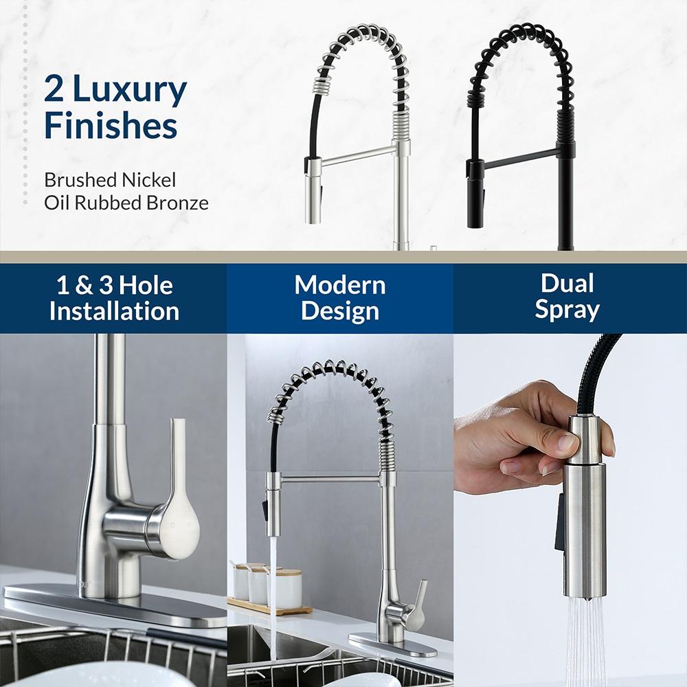 Spring Neck Pull Down Single Handle Kitchen Faucet