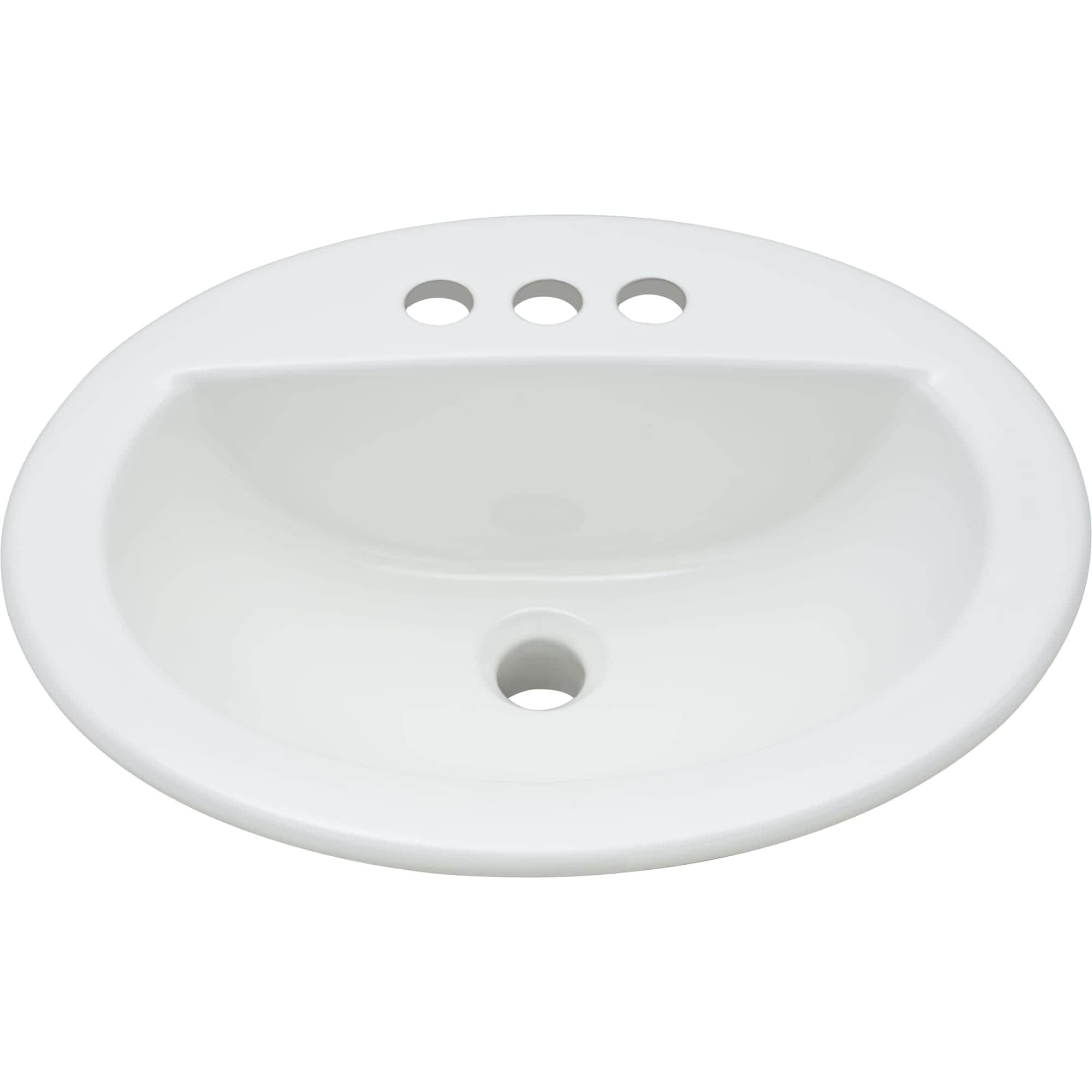 Proflo 16.5'' White Vitreous China Oval Bathroom Sink with Overflow