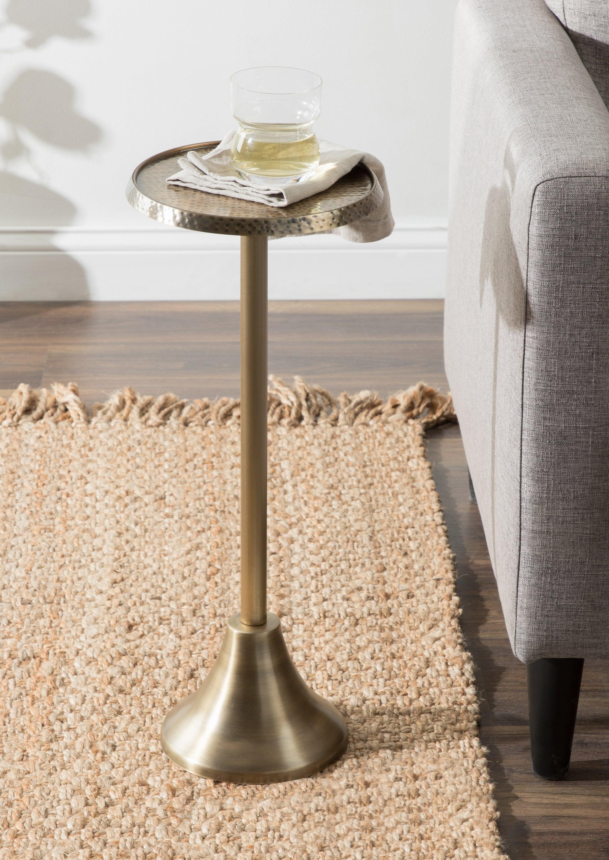 Kate and Laurel Sanzo Round Metal Drink Table, 9x9x23, Gold