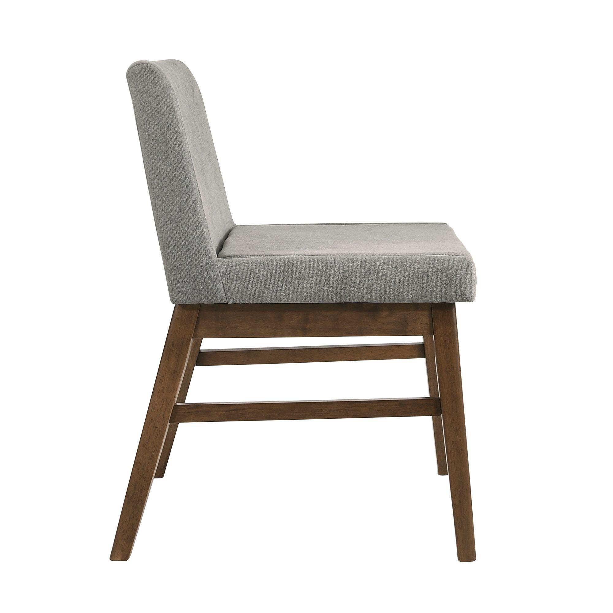 Wynden Standard Height Dining Side Chair Set Gray/Walnut - Picket House Furnishings: MDF & Rubberwood, Polyester Upholstery