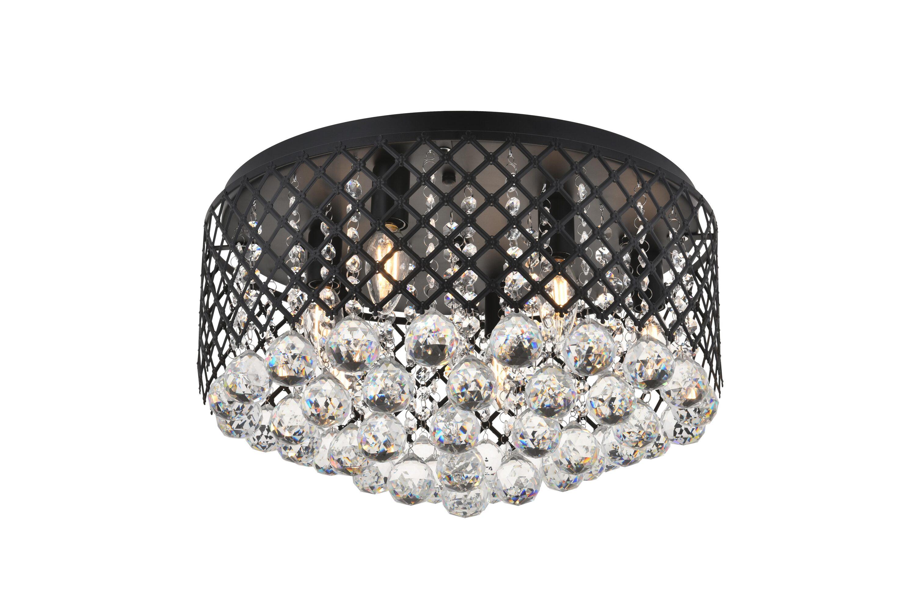 Elegant Lighting Tully 6 light Matte Black Flush Mount