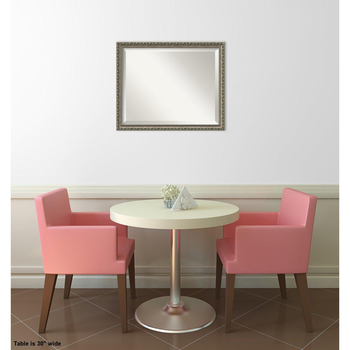 Amanti Art Parisian Silver Beveled Wood Wall Mirror 22.25 x 18.25 in.