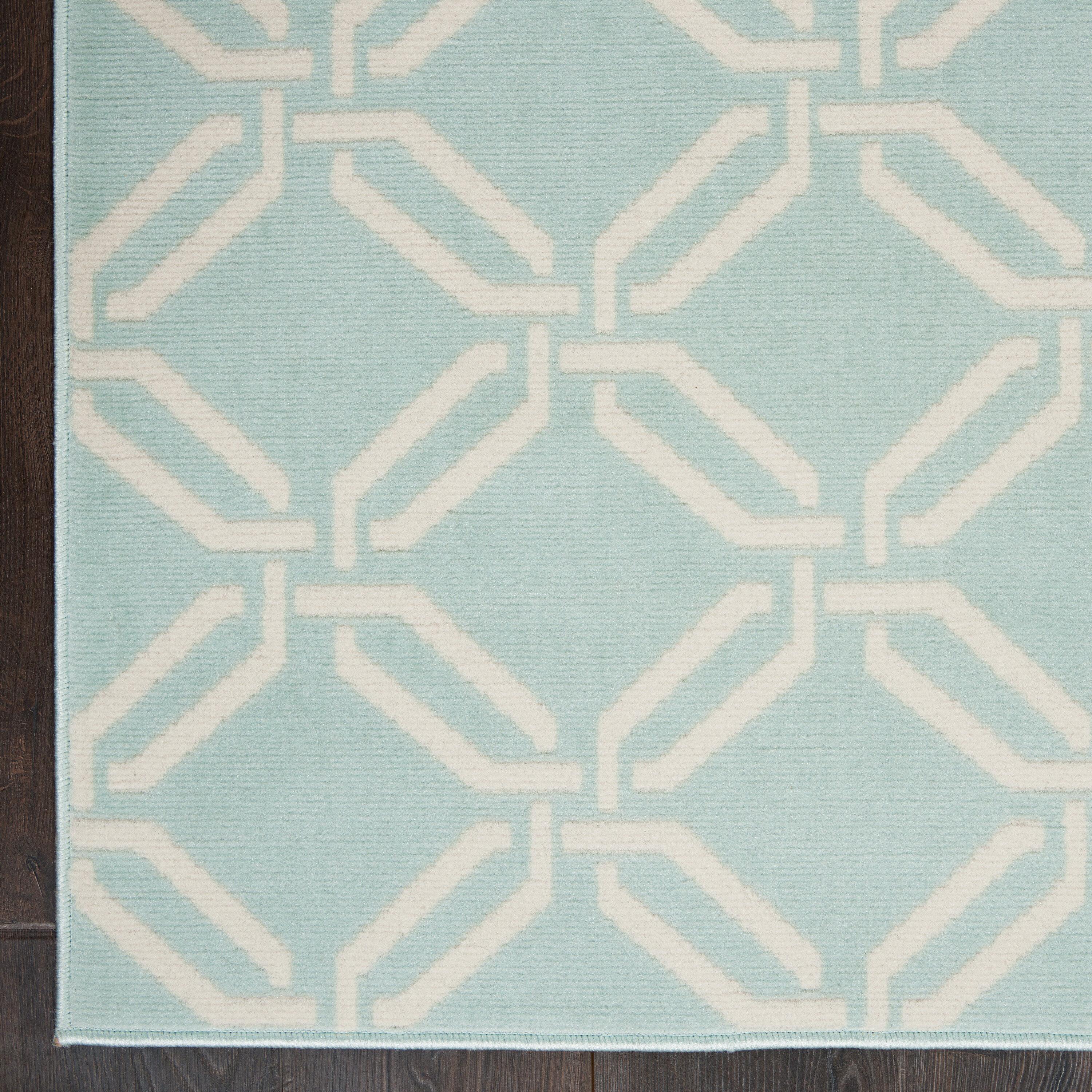 Nourison Jubilant Modern Trellis Green 6' x 9' Area Rug, (6' x 9')