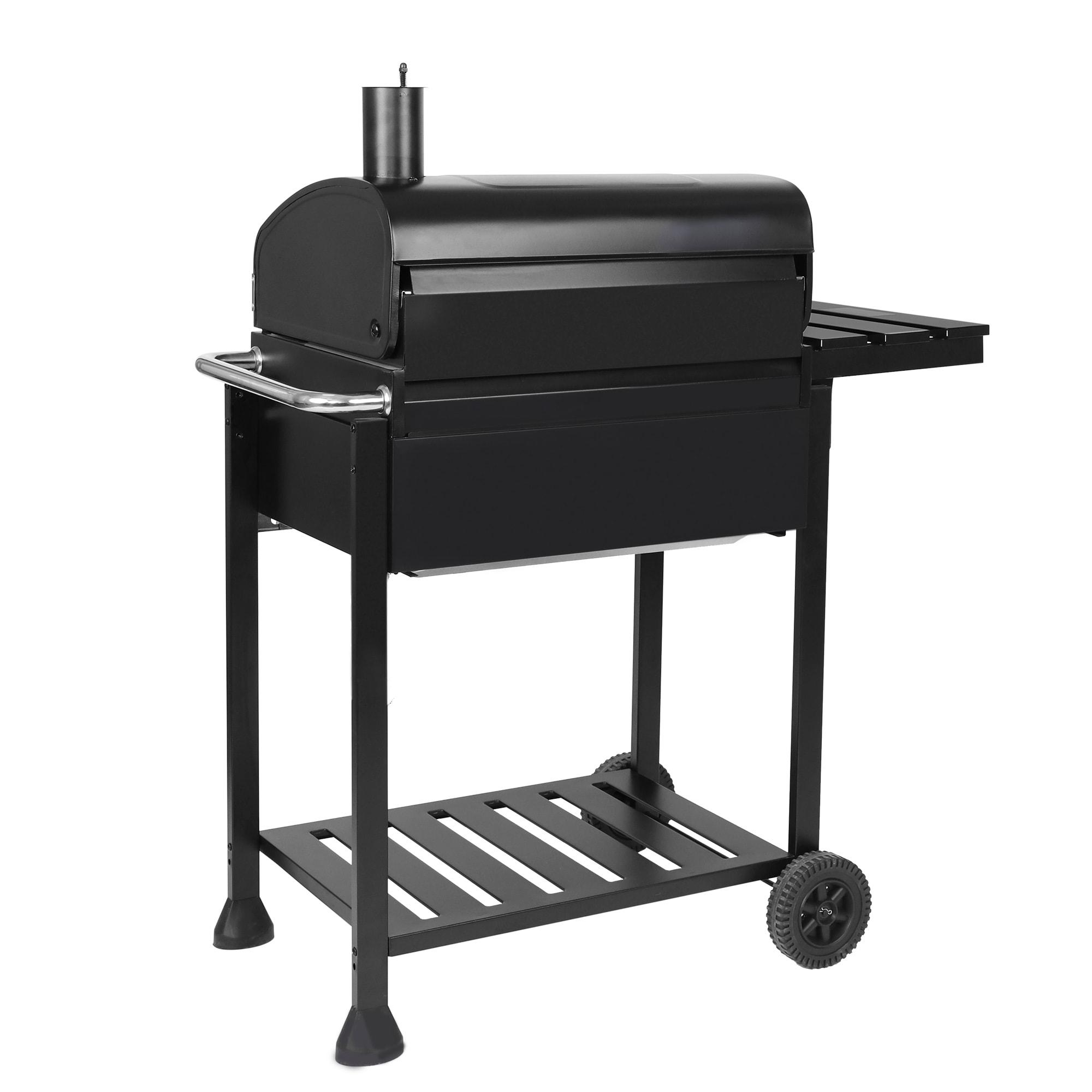 Royal Gourmet 24" Barrel Charcoal Grill with Side Table