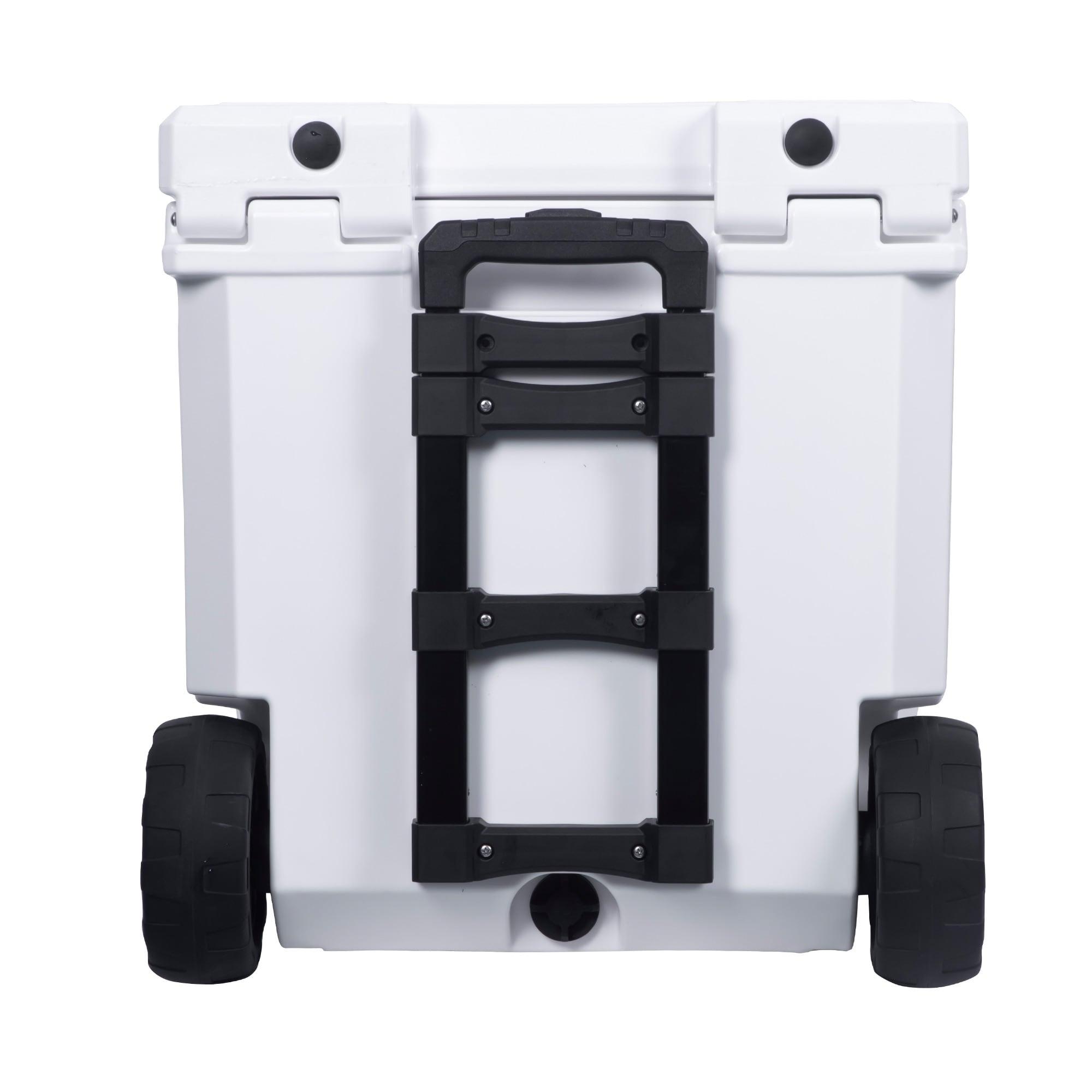 Camp-Zero 50 - 52 Qt. Premium Chest Cooler with Easy-Roll Wheels White