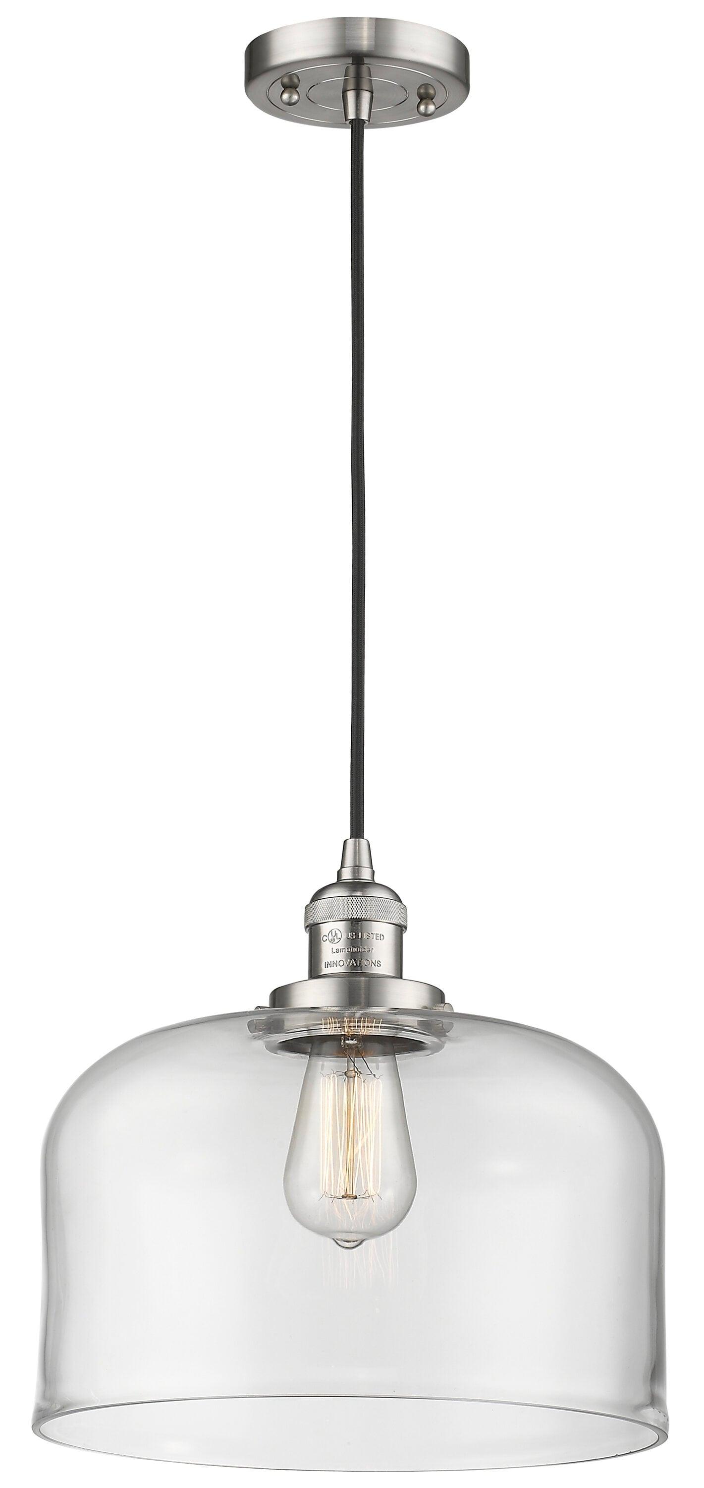 Elysian 130" Silver Nickel Mini Pendant with Glass Bowl Shade