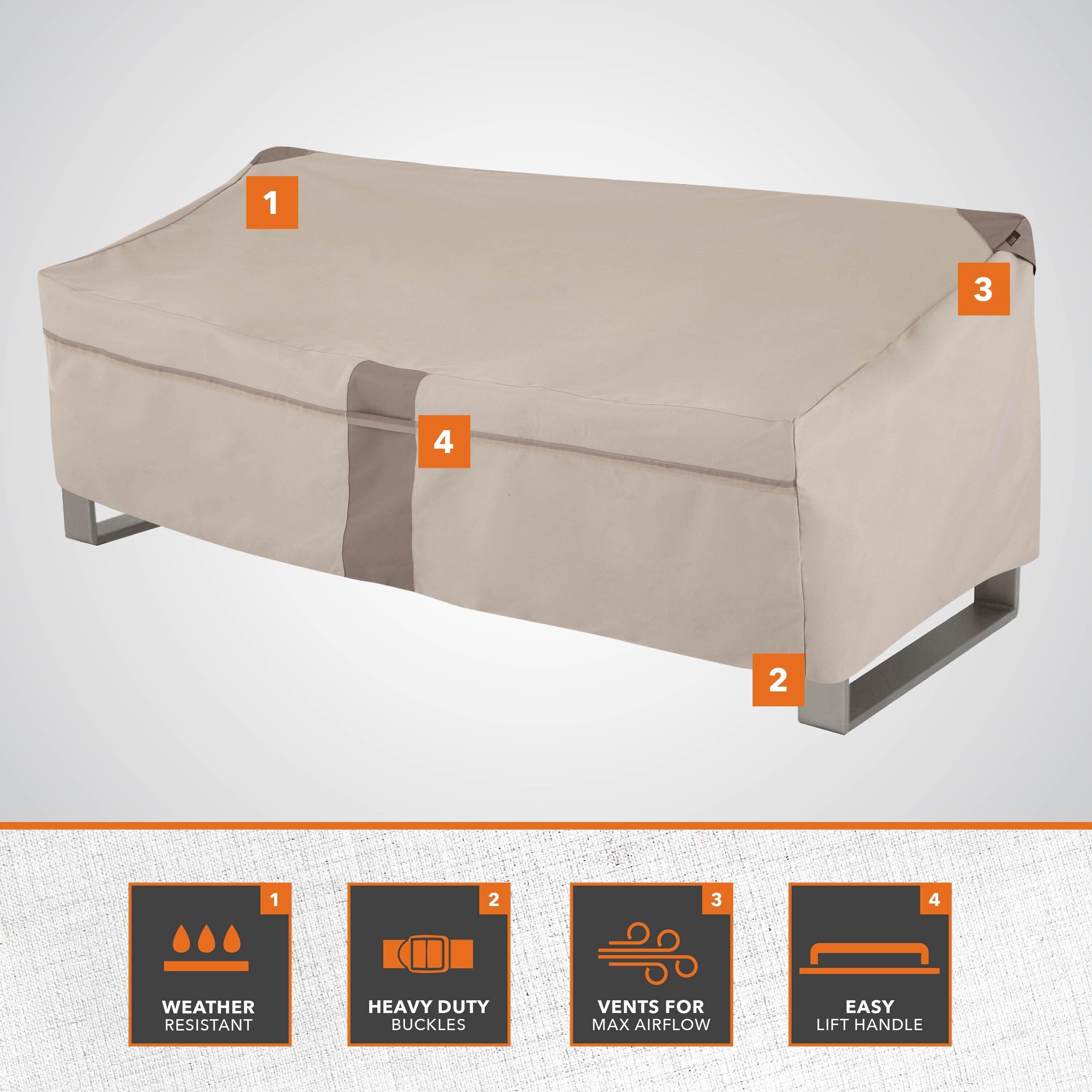 Modern Leisure Monterey 82.5" x 38" x 38" Beige Rectangle Patio Loveseat Cover with Water Resistant