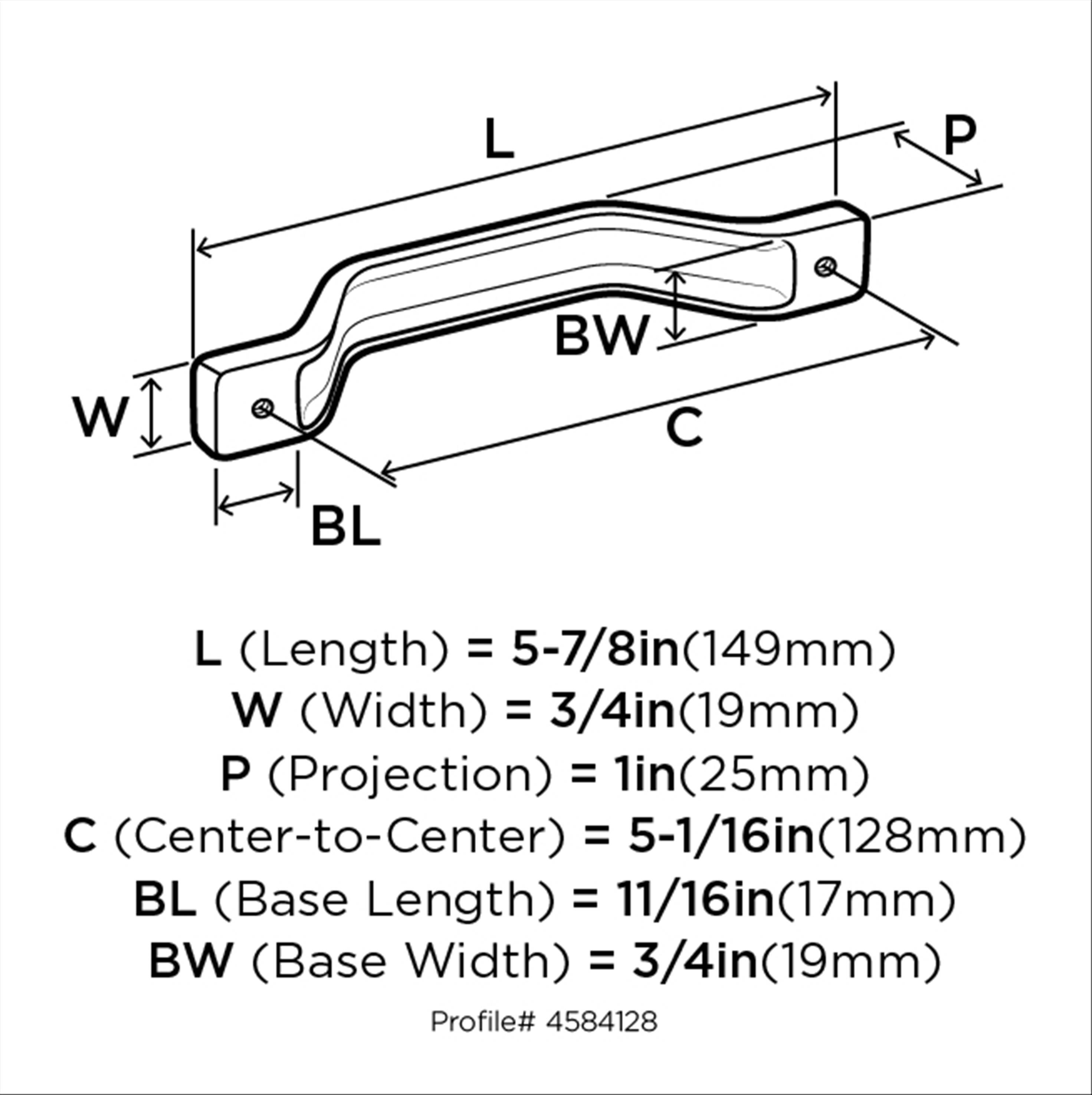 Jolene Polished Nickel 5-1/16" Cabinet Pull with Mounting Hardware