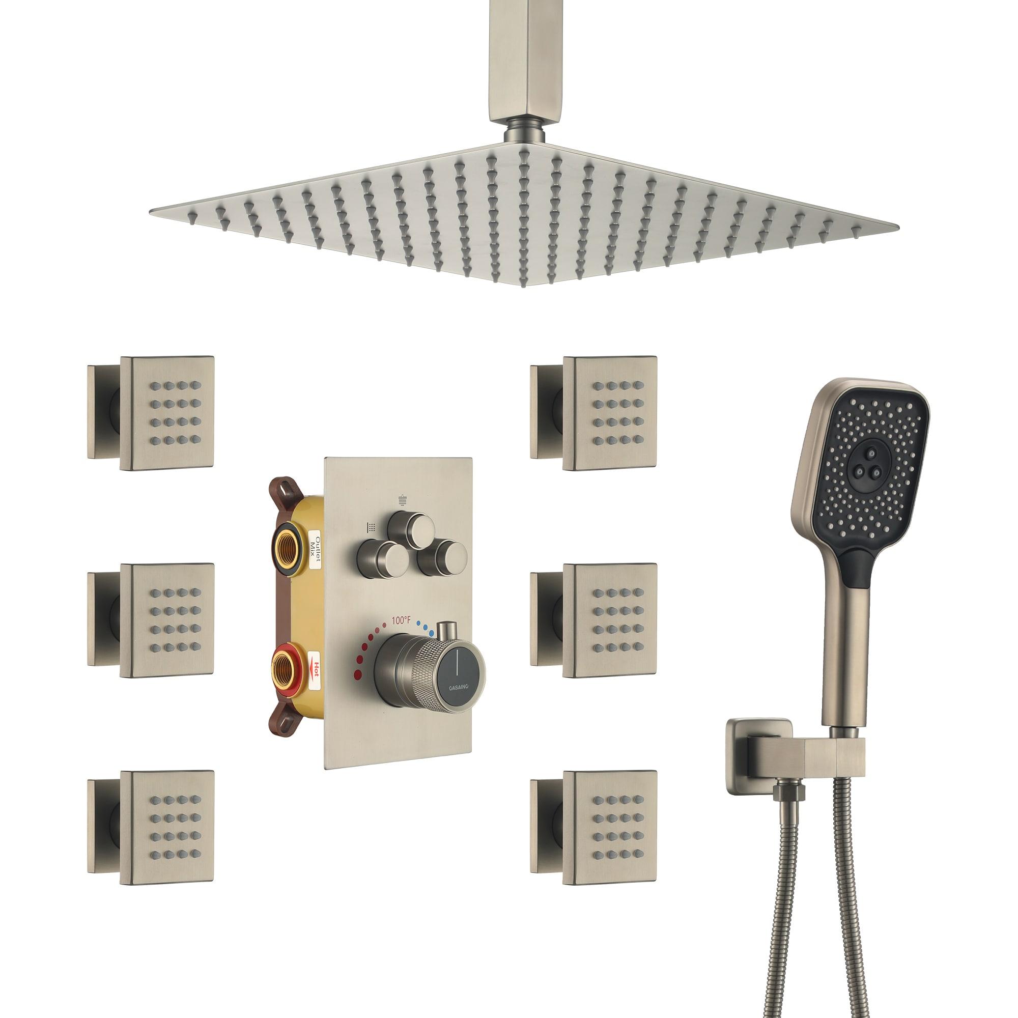 Revitalize 12 Inch Luxury Thermostatic Complete Shower System with Rough-in Valve