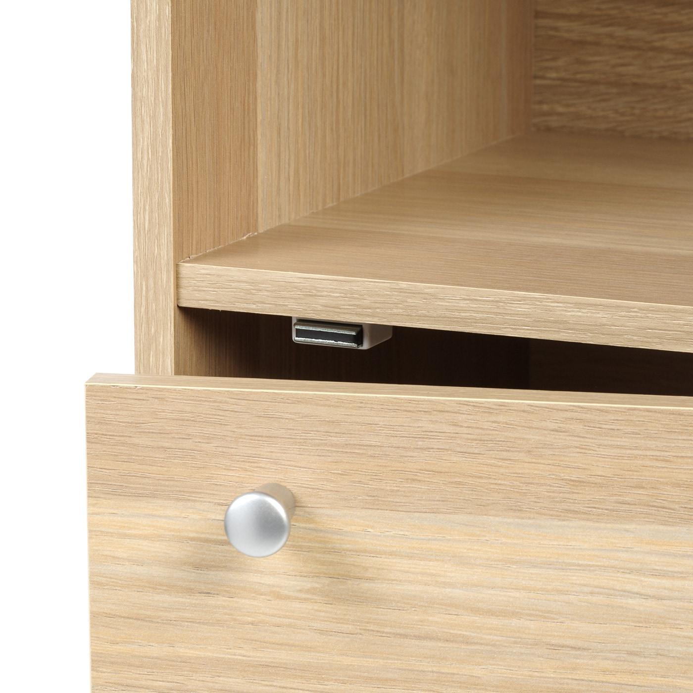 IRIS 3-Tier Wood Storage Shelf with Door, Light Brown