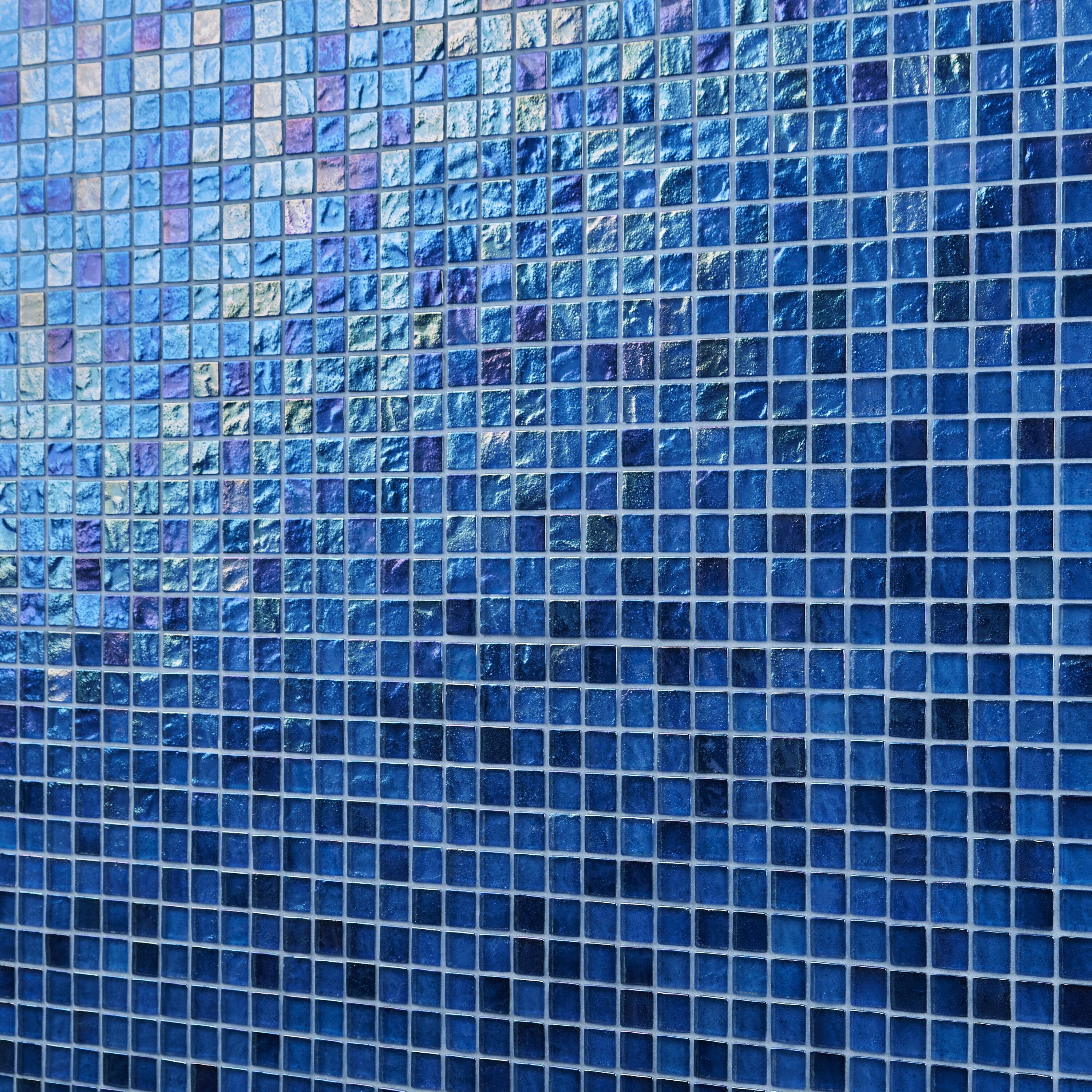 Speckle 11.73" x 11.73" Iridescent 1" Squares Glass Mosaic Wall Tile (0.95 Sq. Ft. / Sheet)