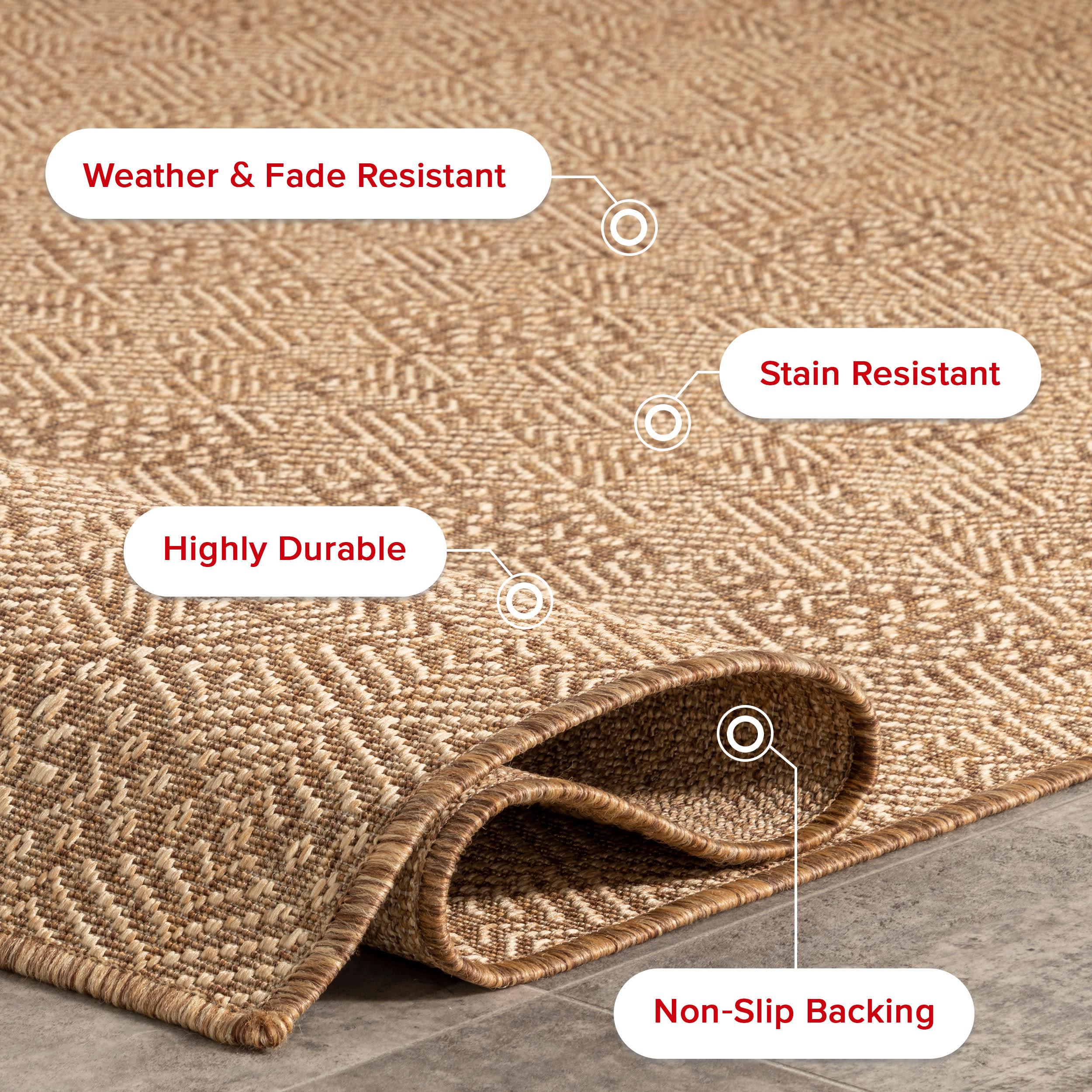 Nuloom Chandler Trellis 4x6 Indoor/Outdoor Area Rug for Living Room Patio Deck Front Porch Kitchen, Brown/Ivory