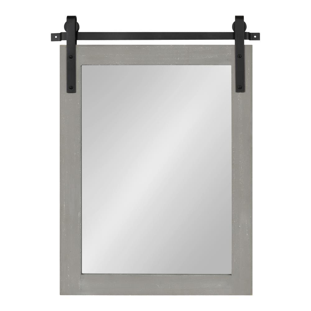 18" x 26" Cates Rectangle Wall Mirror Gray - Kate & Laurel All Things Decor: Rustic Barn Door Style, No Assembly Required