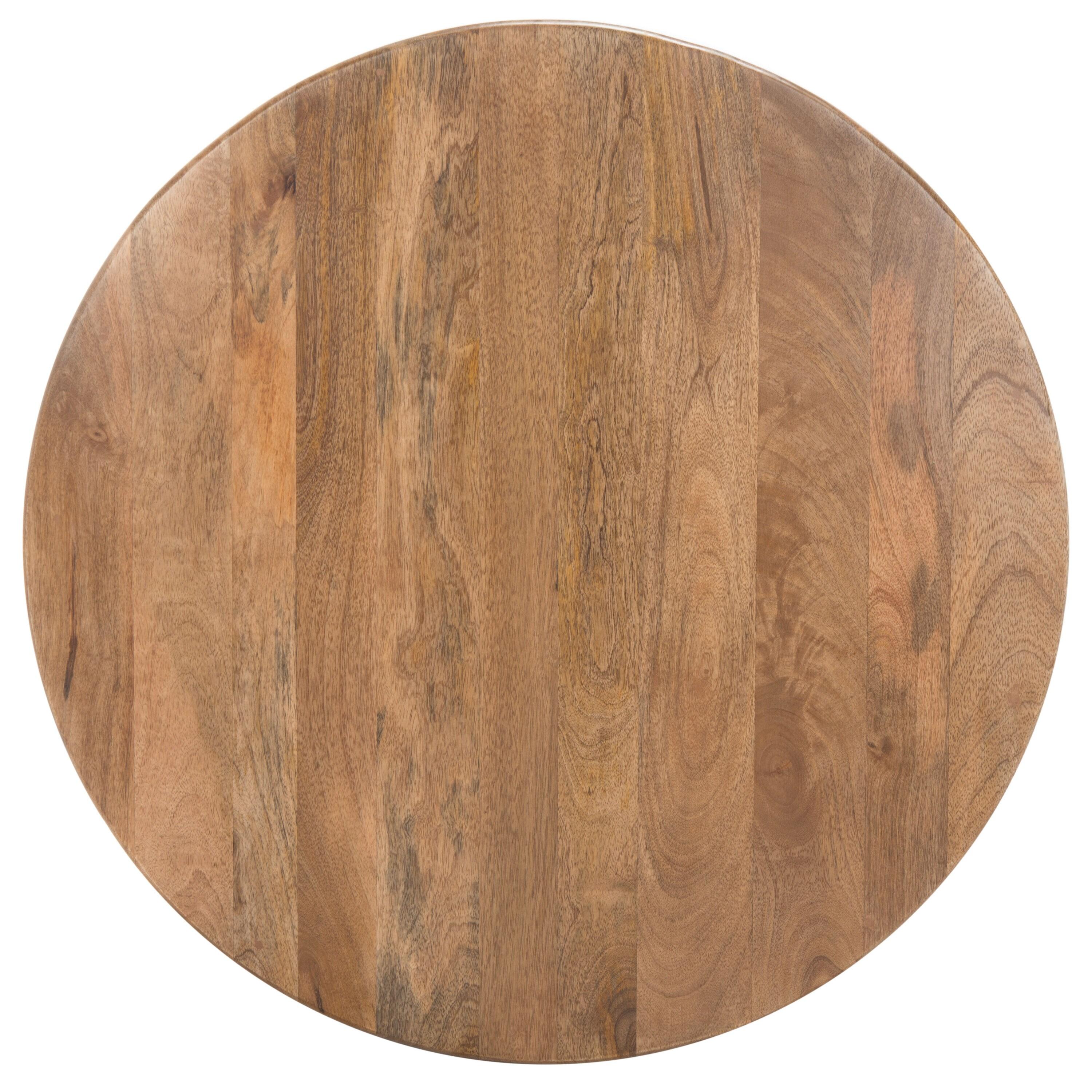 SAFAVIEH Kyrith Rustic Round Coffee Table, Burnt Natural