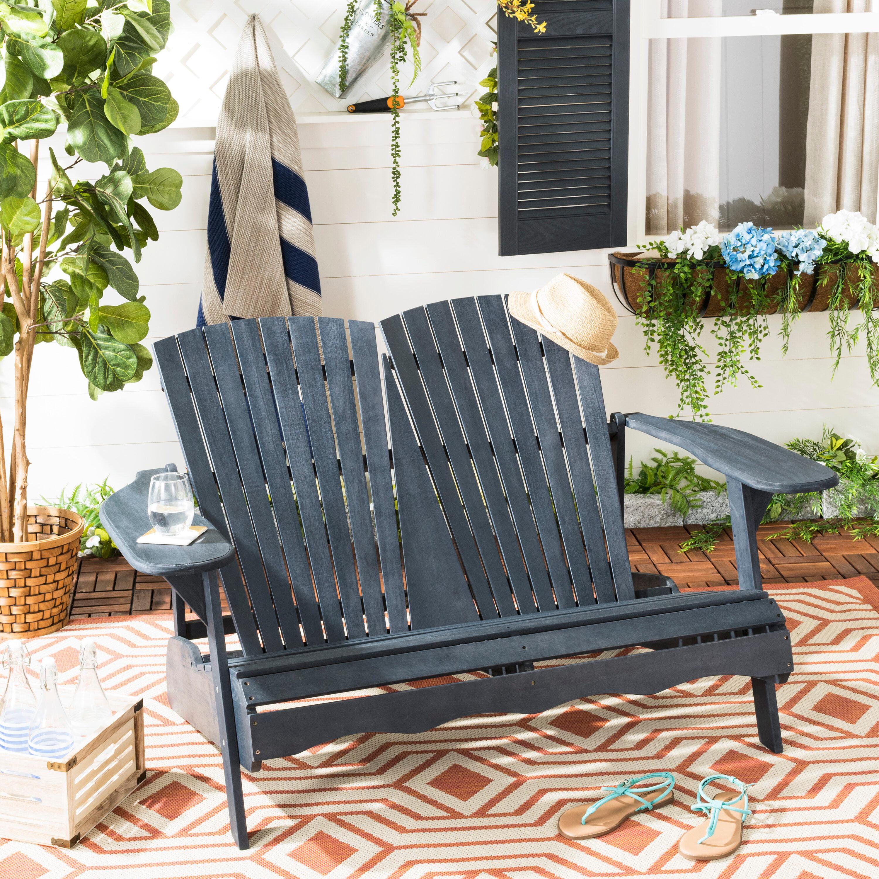 Hantom Bench - Outdoor - PAT6702 - Dark Slate Gray - Safavieh