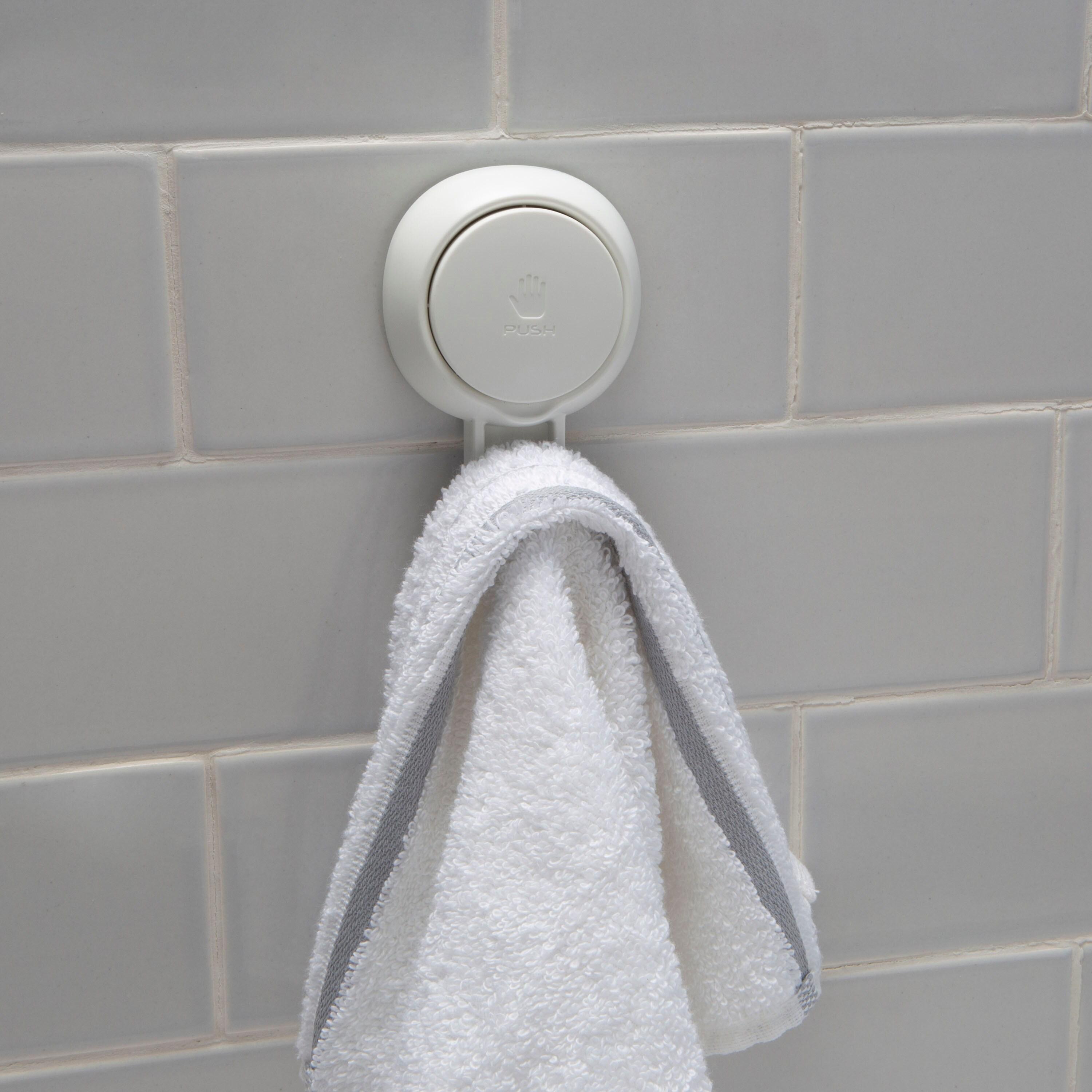 Bath Bliss 4 Pack Plastic Gel-Suction Power Hooks, White