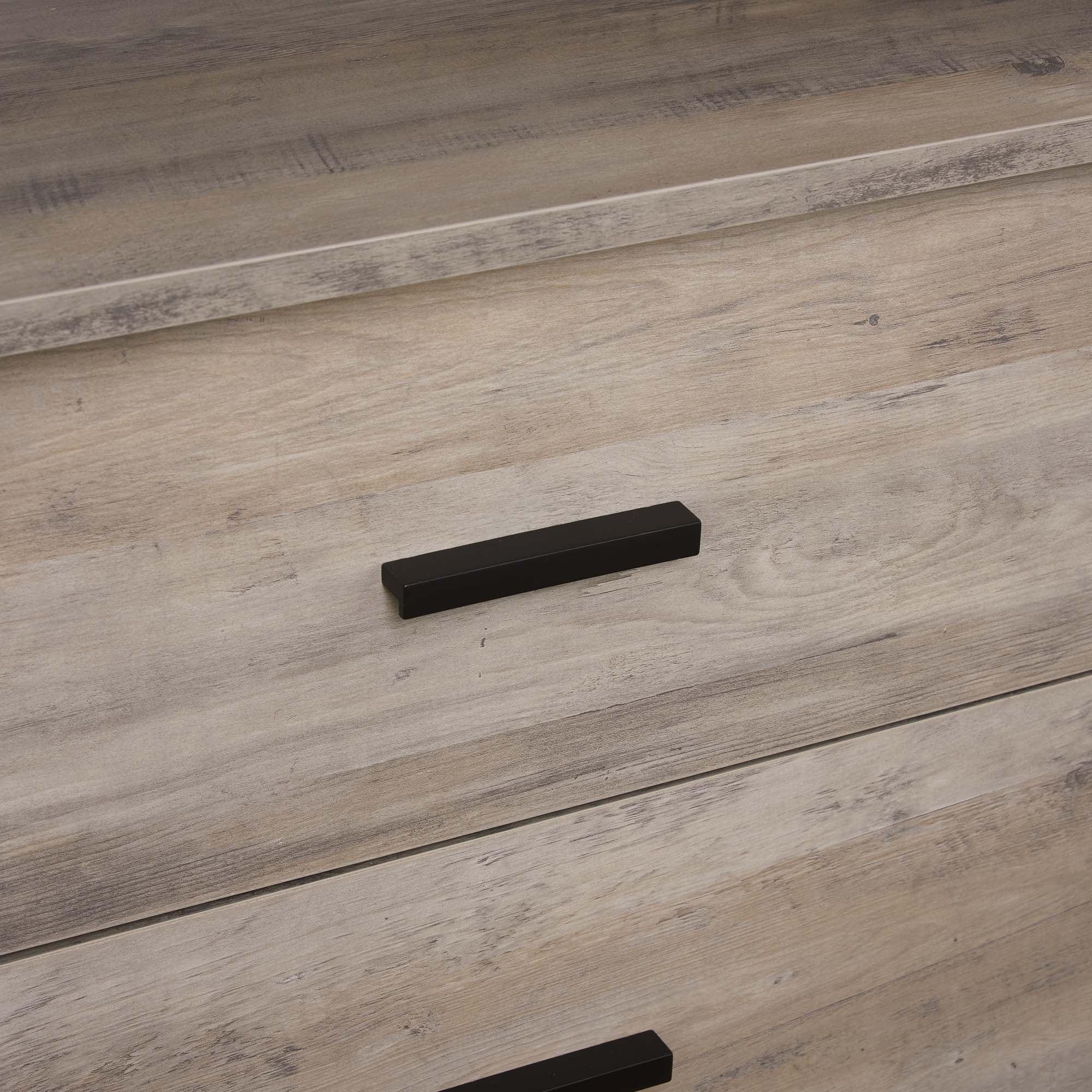 Manhattan Comfort Set of 3 Lee 2 Door and 2 Drawer Wardrobe Closets Rustic Gray: Modern MDF Storage, Metal Hardware, 12 Shelves