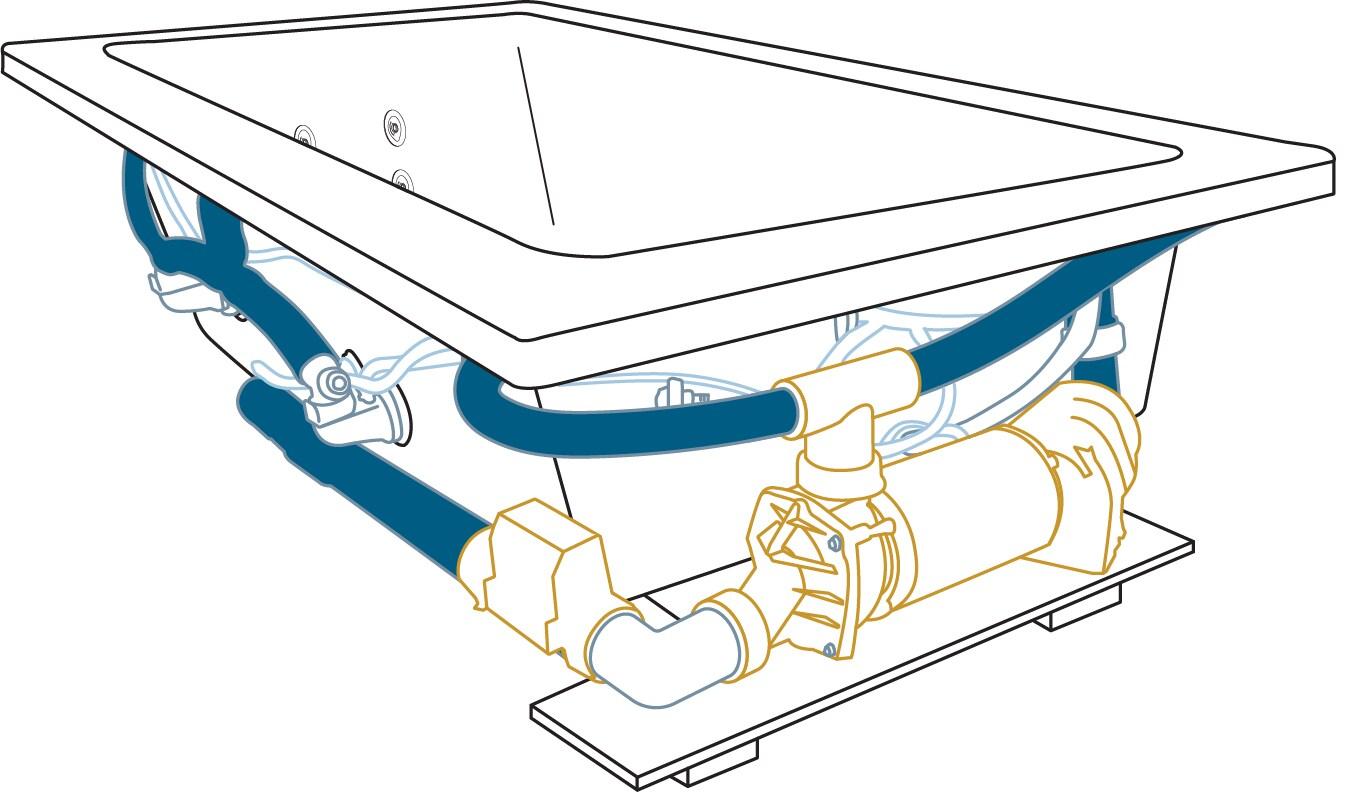 Anza™ Salon Chromatherapy 66" x 36" Drop in Combination Bathtub