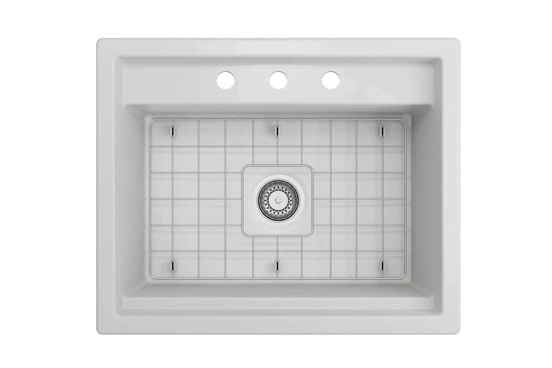 Baveno 27'' L Dual Mount Single Bowl Fireclay Kitchen Sink