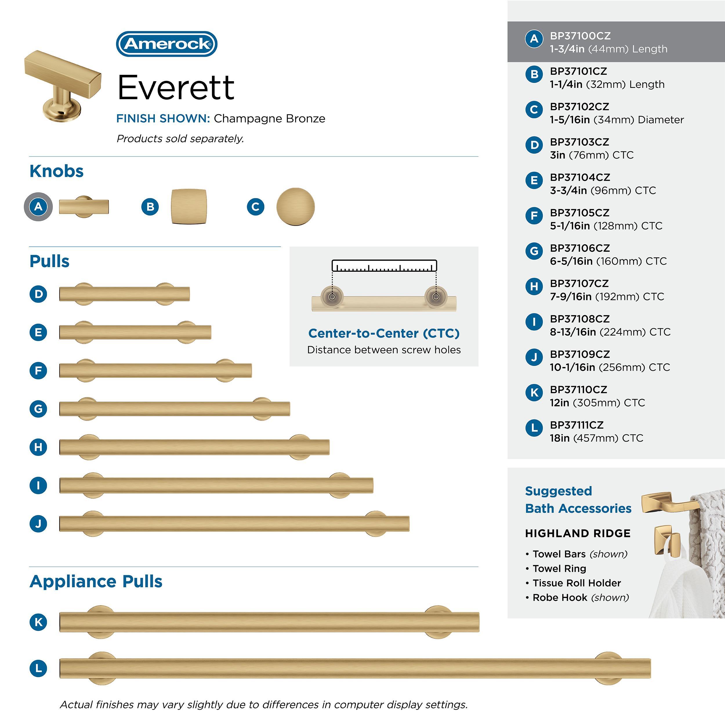 Everett 1 3/4" Length Bar Knob