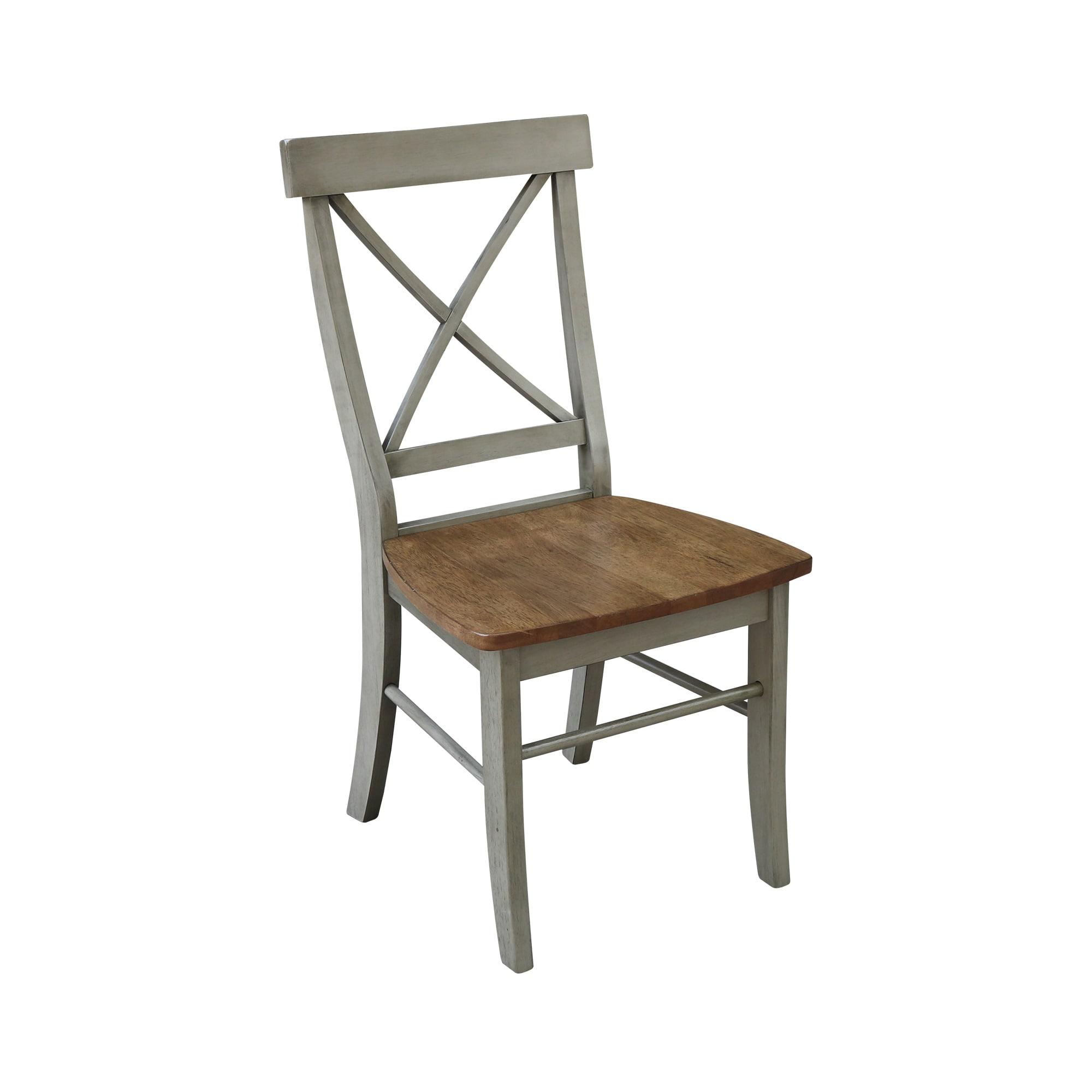 Elegant White Parawood High Cross Back Chair, Set of 2