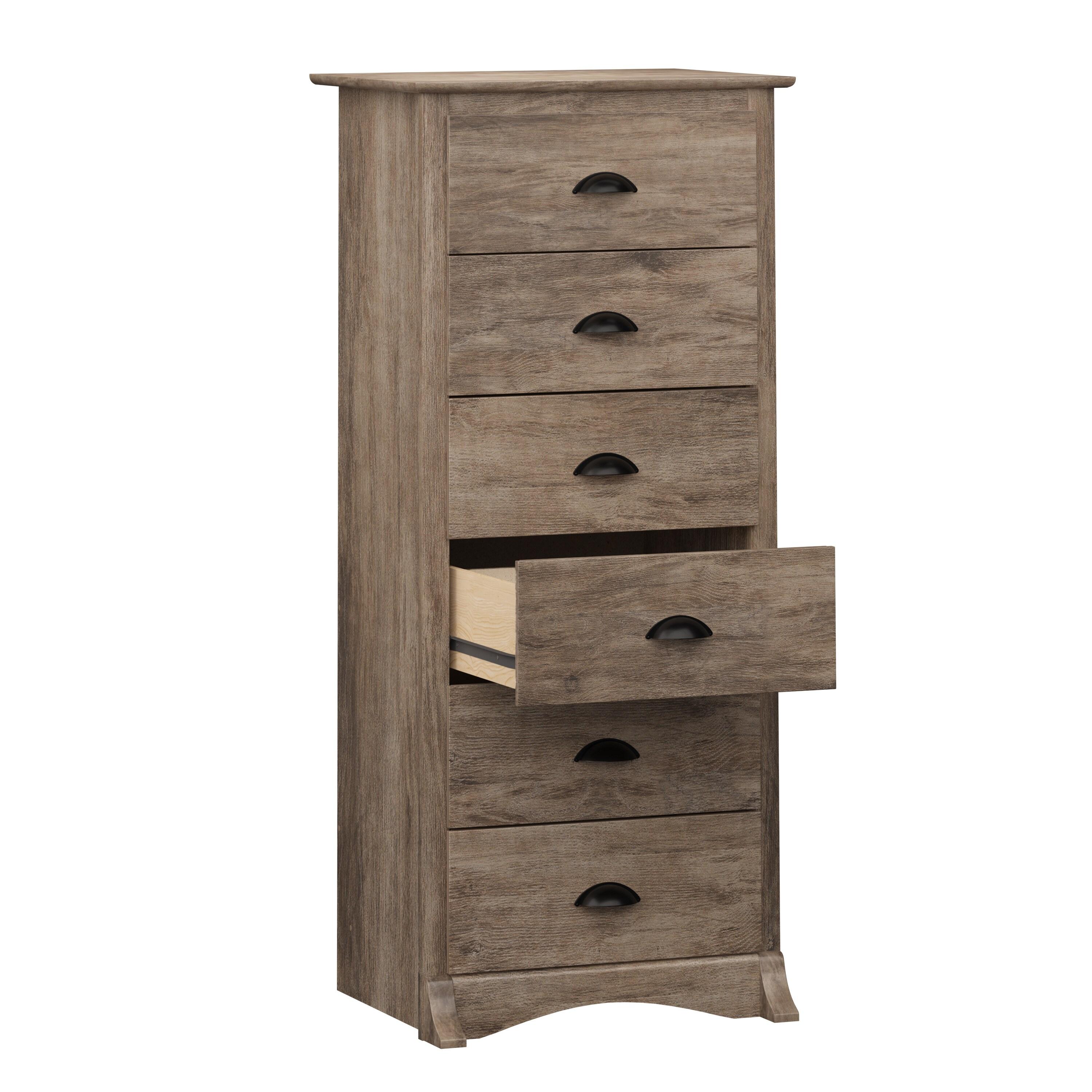 Tall 6 Drawer Chest Drifted Gray - Prepac: Space-Saving Bedroom Storage Furniture