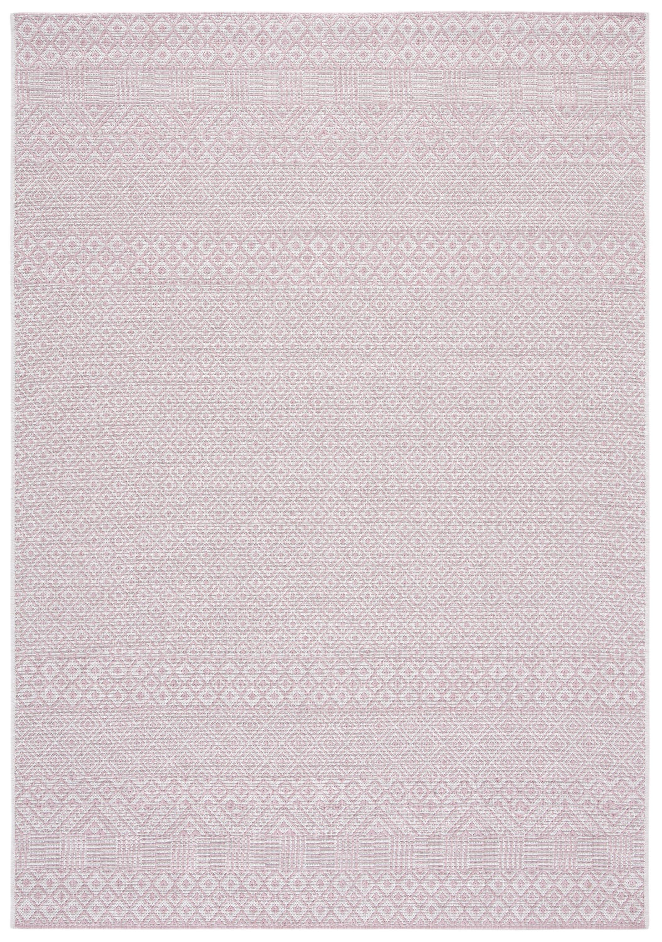 Courtyard CY8235 Power Loomed Indoor and Outdoor Accent Rug - Ivory/Soft Pink - 2'x3'7" - Safavieh