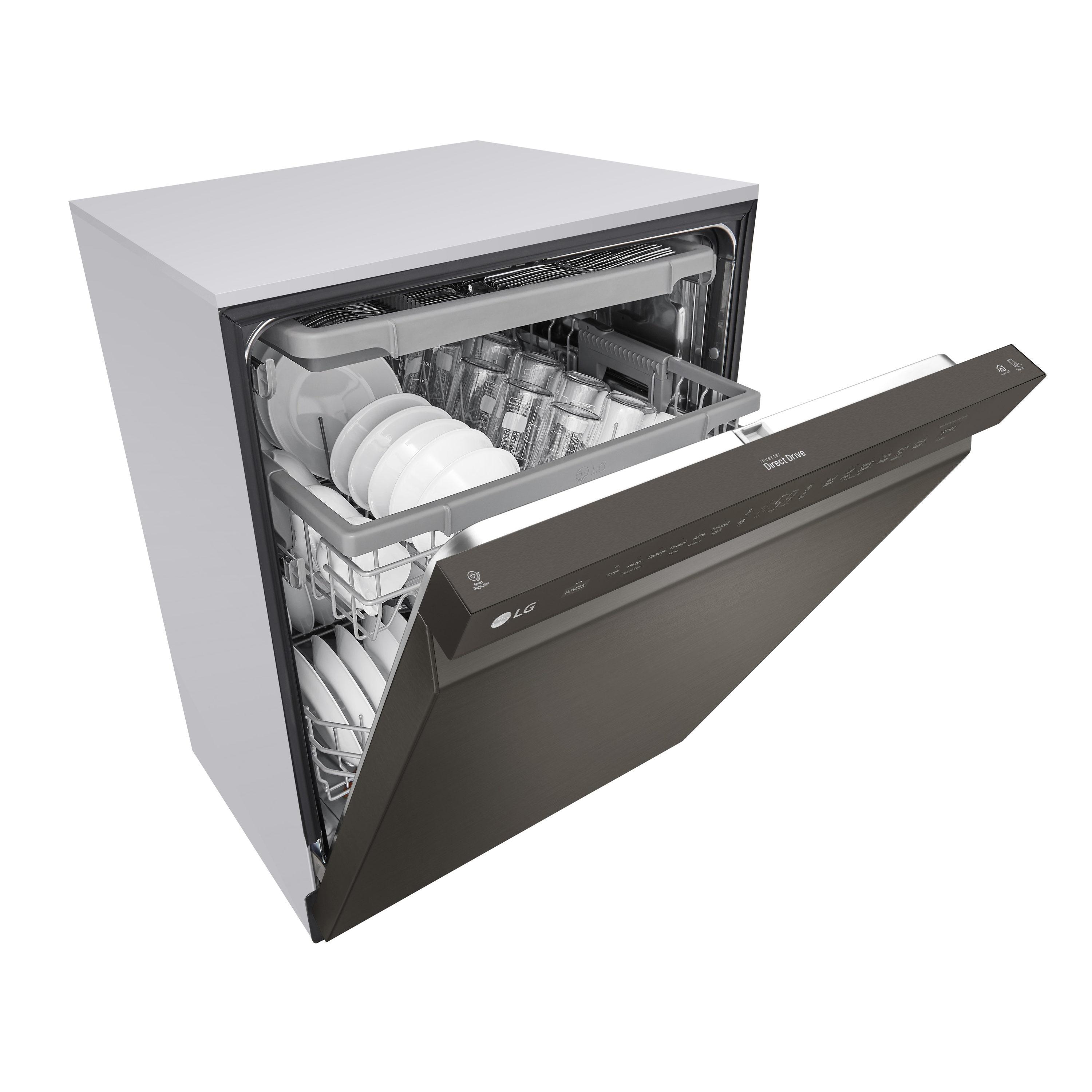 LG 24 in. PrintProof Stainless Steel Front Control Dishwasher with QuadWash, 3rd Rack & Dynamic Dry, 48 dBA