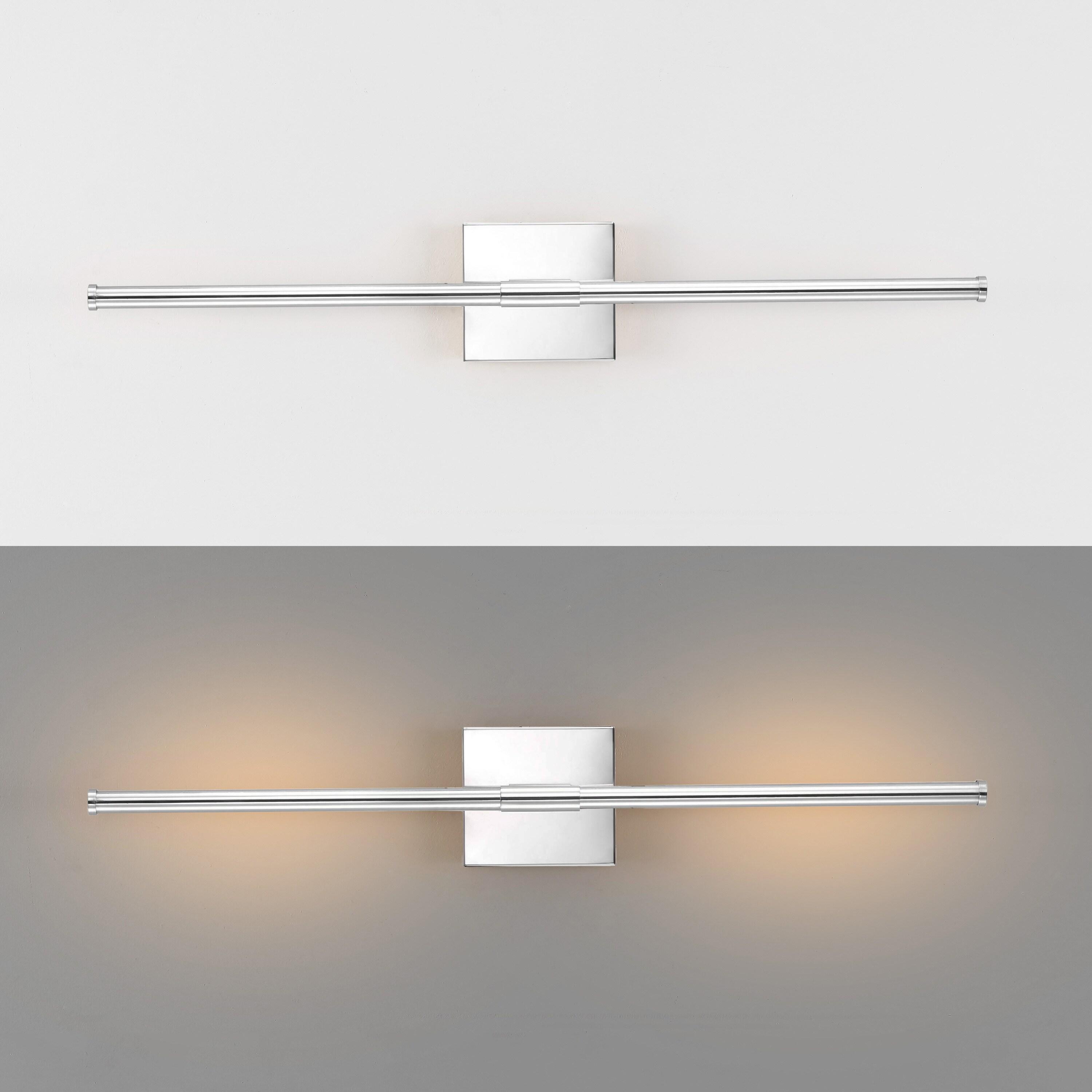 JONATHAN  Y Makena Metal Dimmable Integrated Minimalist 28-in W 1 -Light Polished Chrome Integrated LED Wall Sconce
