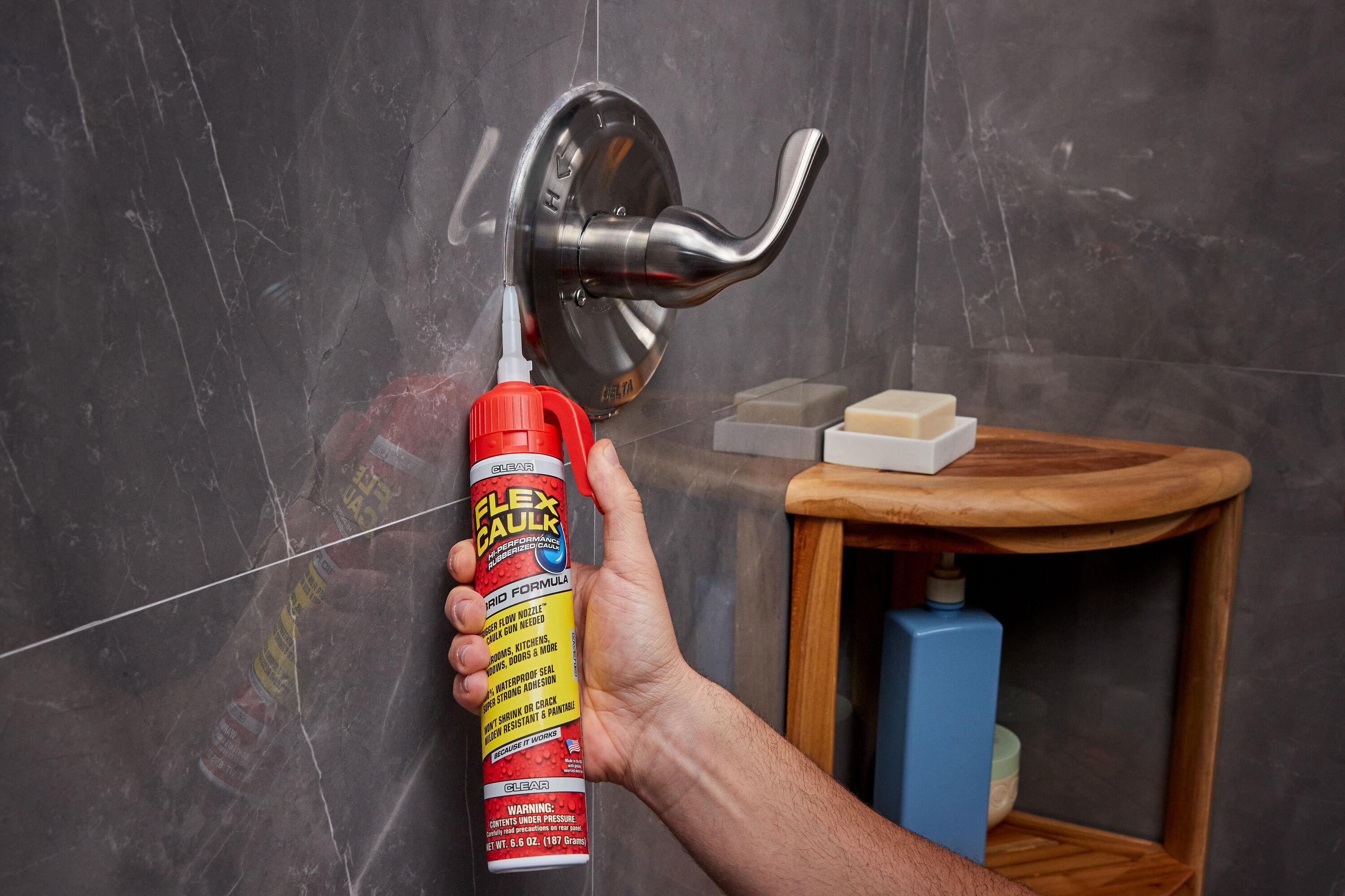 Flex Caulk All Purpose Clear 9 oz Pressurized Can, Trigger Flow Nozzle, No Caulk Gun Needed