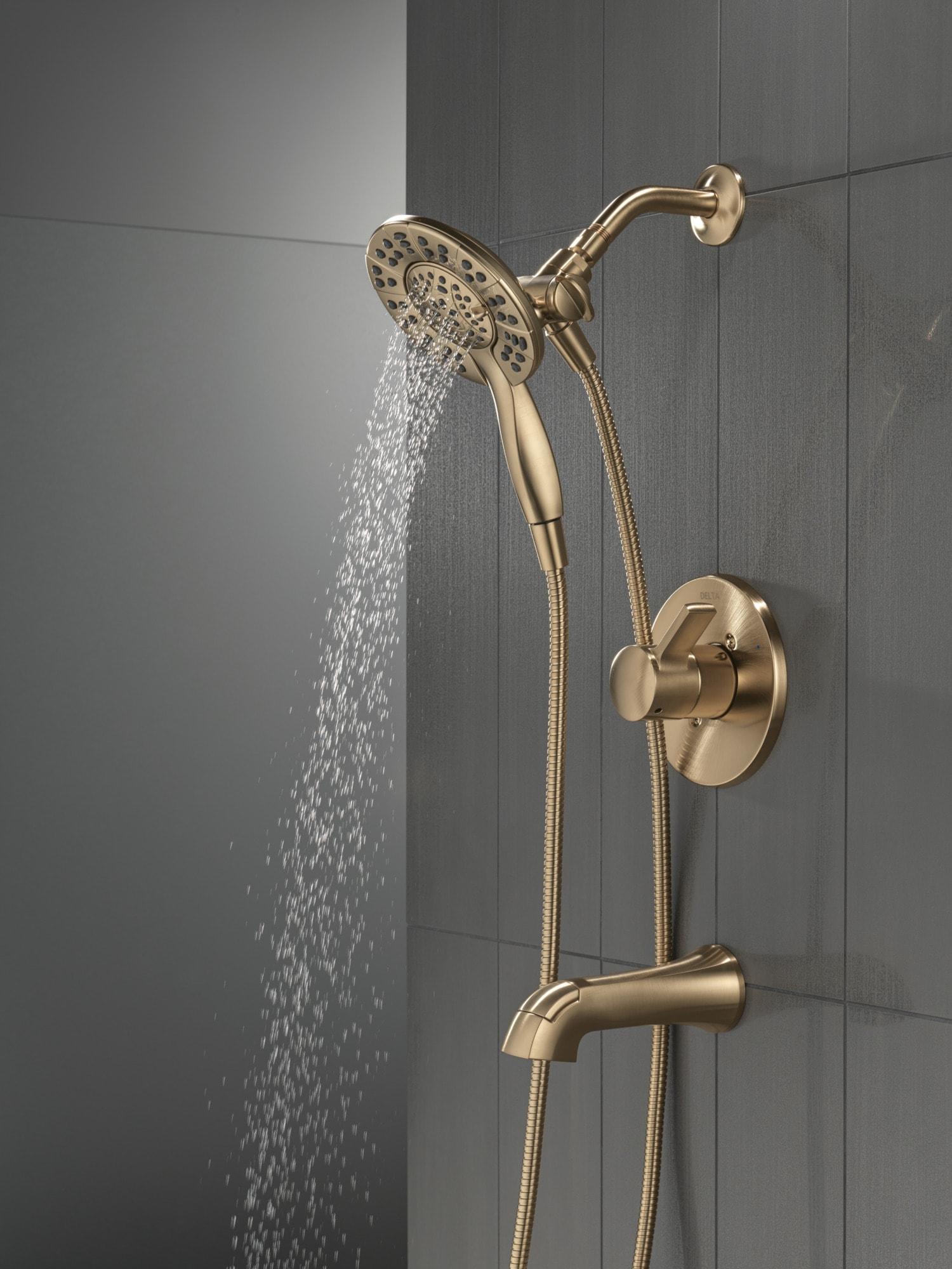 Delta Albion Single-Function Tub Shower Faucet Set, Shower Trim Kit with In2ition Shower Head T144855-CZ-I